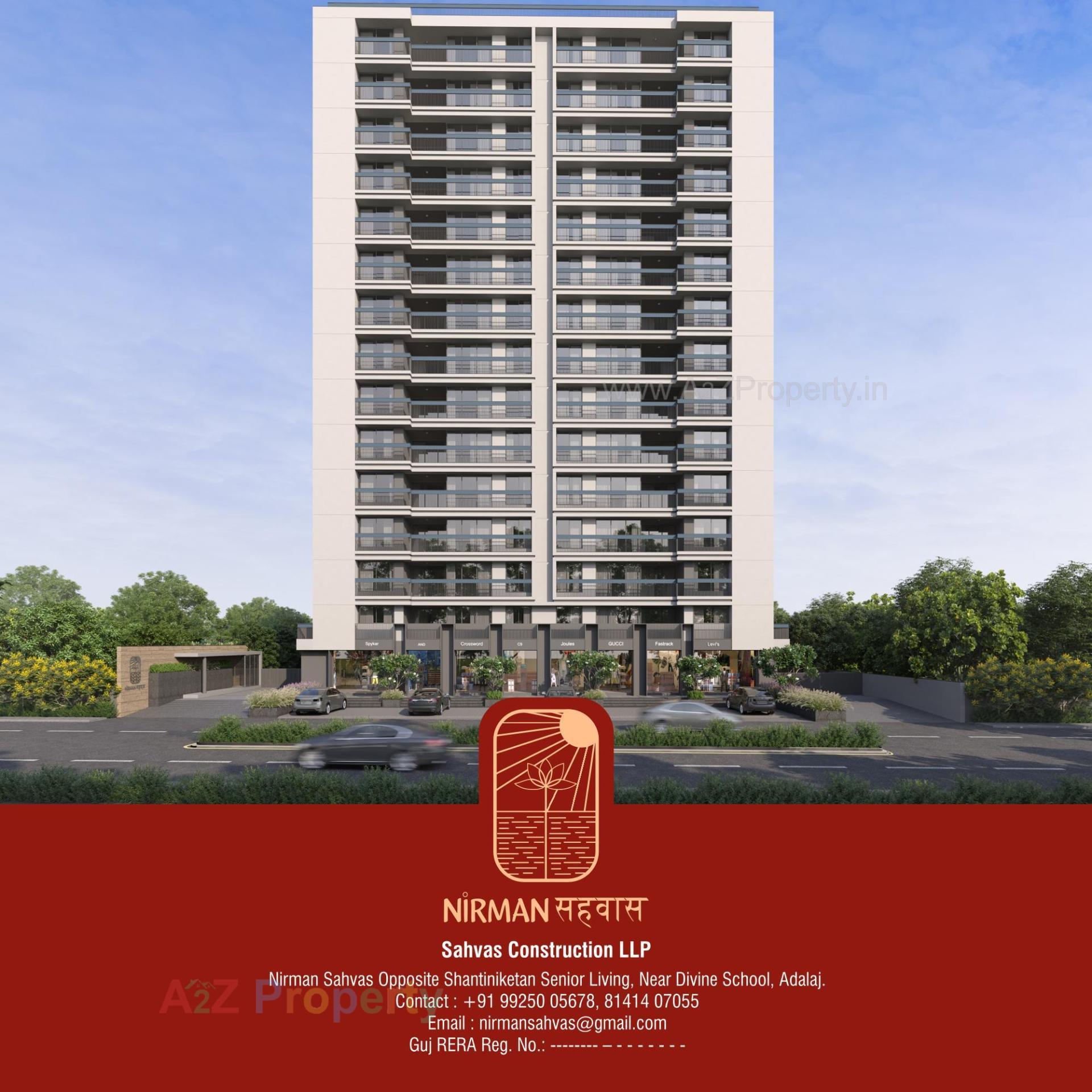 3D Elevation of real estate project Nirman Sahvas located at Adalaj, Gandhinagar, Gujarat