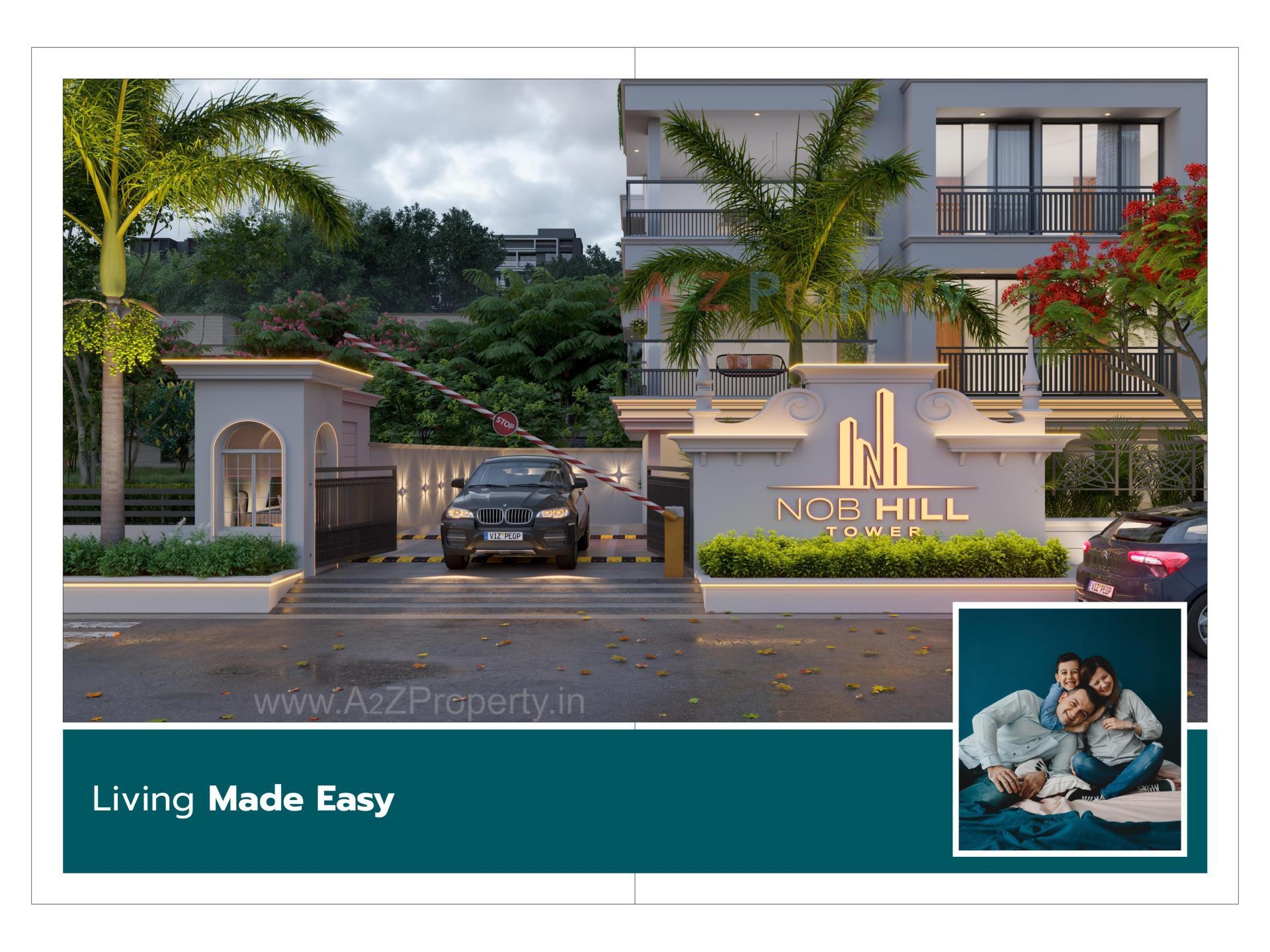 3D Elevation of real estate project Nob Hill Tower located at Koba, Gandhinagar, Gujarat