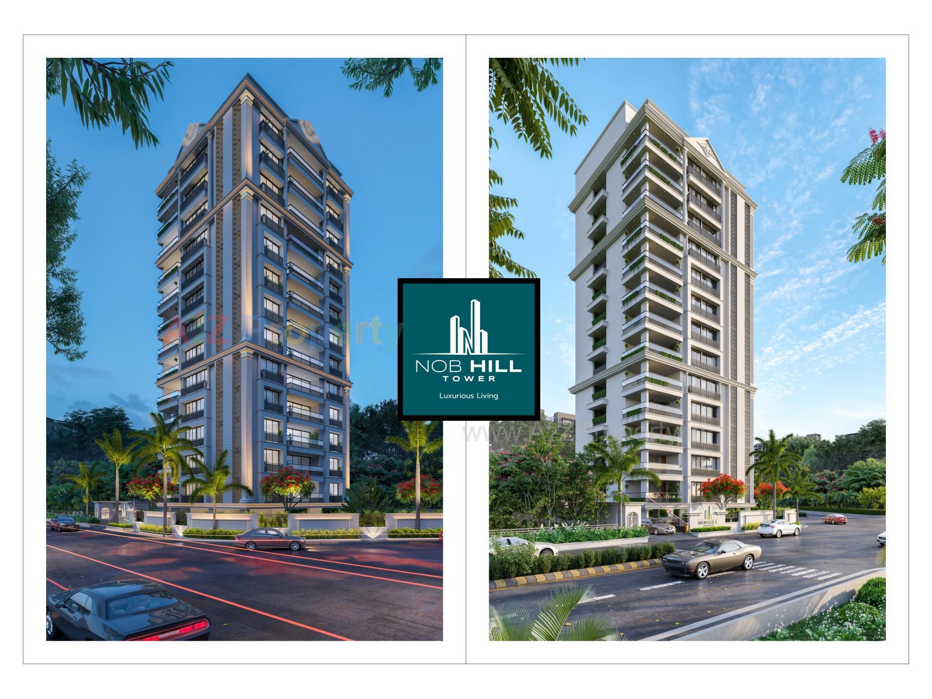 3D Elevation of real estate project Nob Hill Tower located at Koba, Gandhinagar, Gujarat