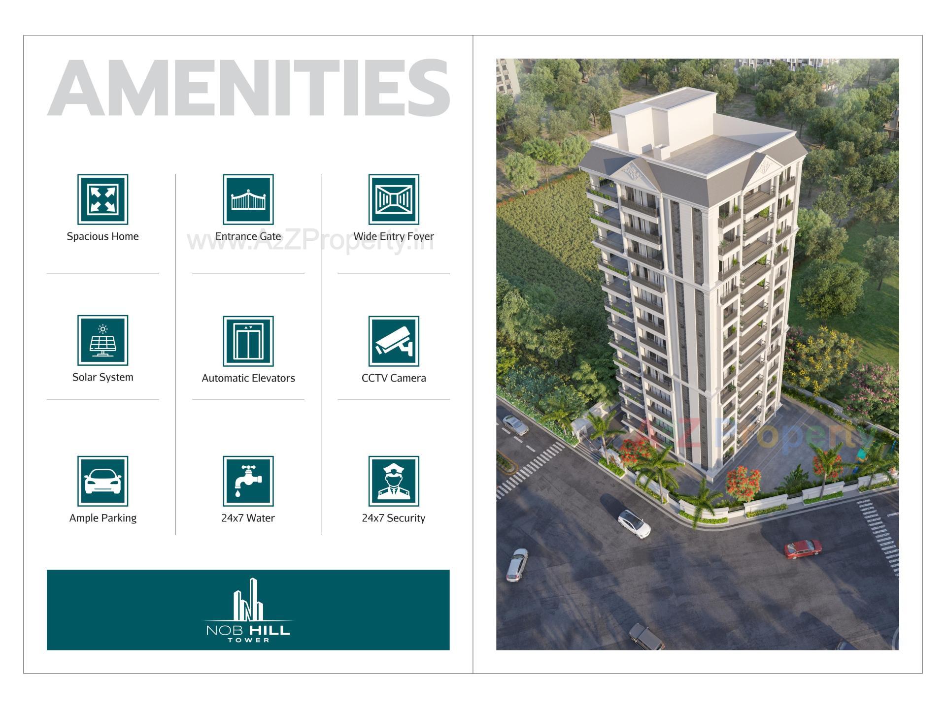 3D Elevation of real estate project Nob Hill Tower located at Koba, Gandhinagar, Gujarat