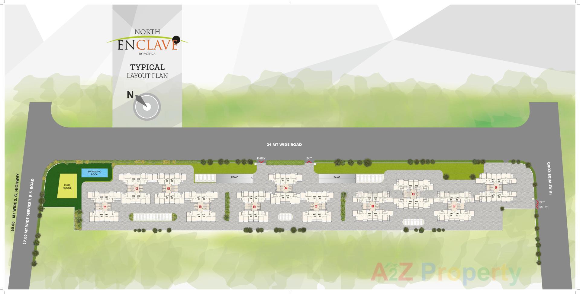 Layout of real estate project North Enclave L Block located at Khoraj, Gandhinagar, Gujarat