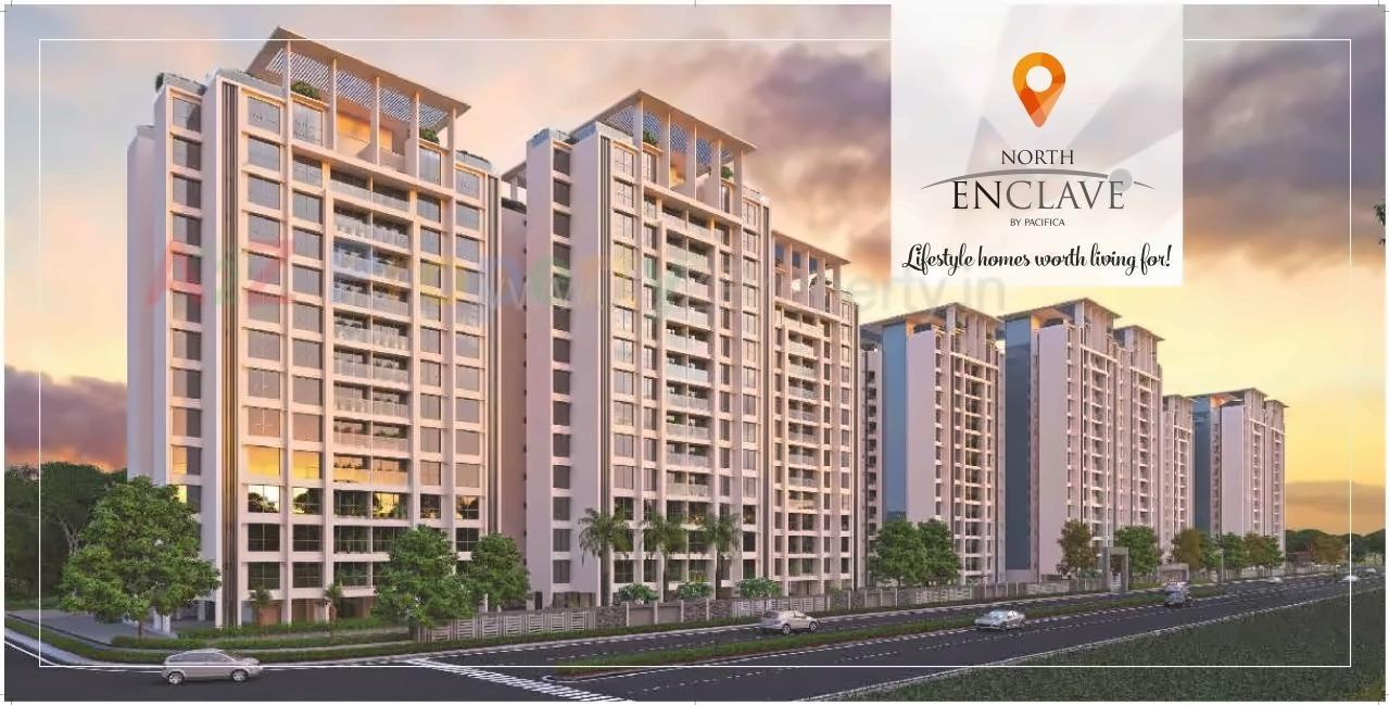 3D Elevation of real estate project North Enclave located at Khoraj, Gandhinagar, Gujarat
