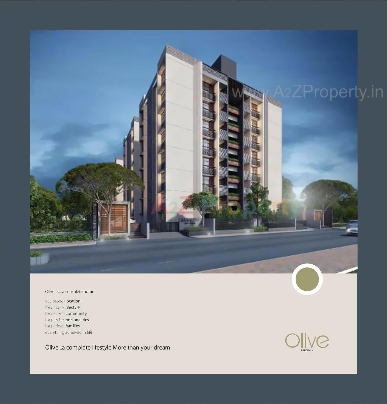 3D Elevation of real estate project Olive Residency located at Zundal, Gandhinagar, Gujarat