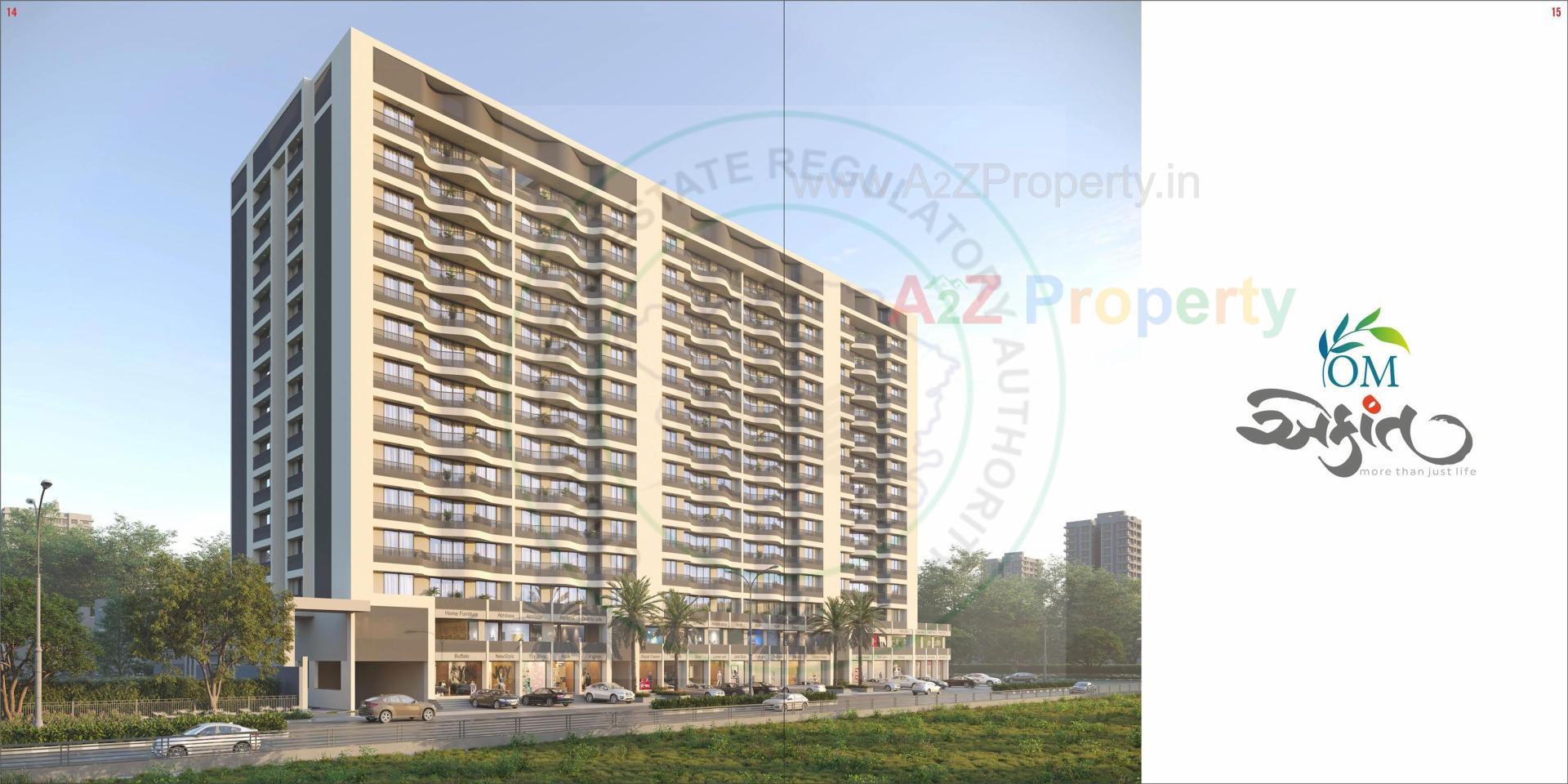 3D Elevation of real estate project Om Akant located at Vasna Hadmatya, Gandhinagar, Gujarat