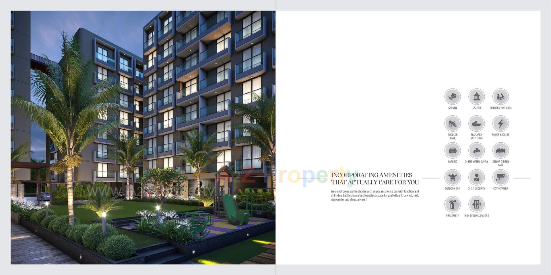 3D Elevation of real estate project Om Arise located at Pethapur, Gandhinagar, Gujarat