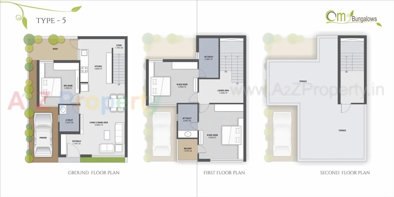 Layout of real estate project Om Bungalows located at Pethapur, Gandhinagar, Gujarat