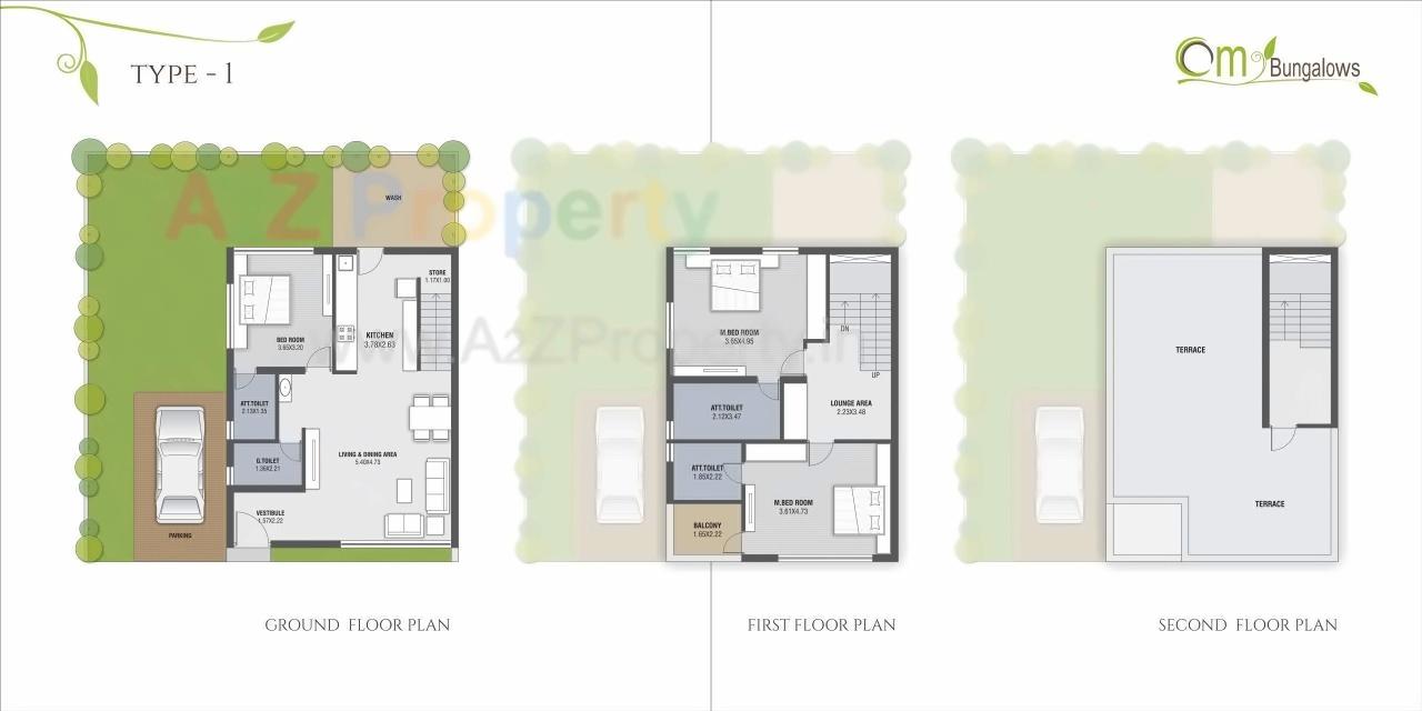 Layout of real estate project Om Bungalows located at Pethapur, Gandhinagar, Gujarat