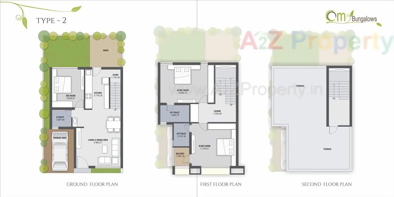 Layout of real estate project Om Bungalows located at Pethapur, Gandhinagar, Gujarat
