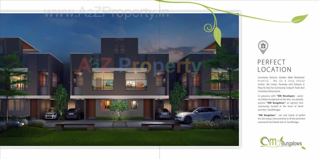 3D Elevation of real estate project Om Bungalows located at Pethapur, Gandhinagar, Gujarat
