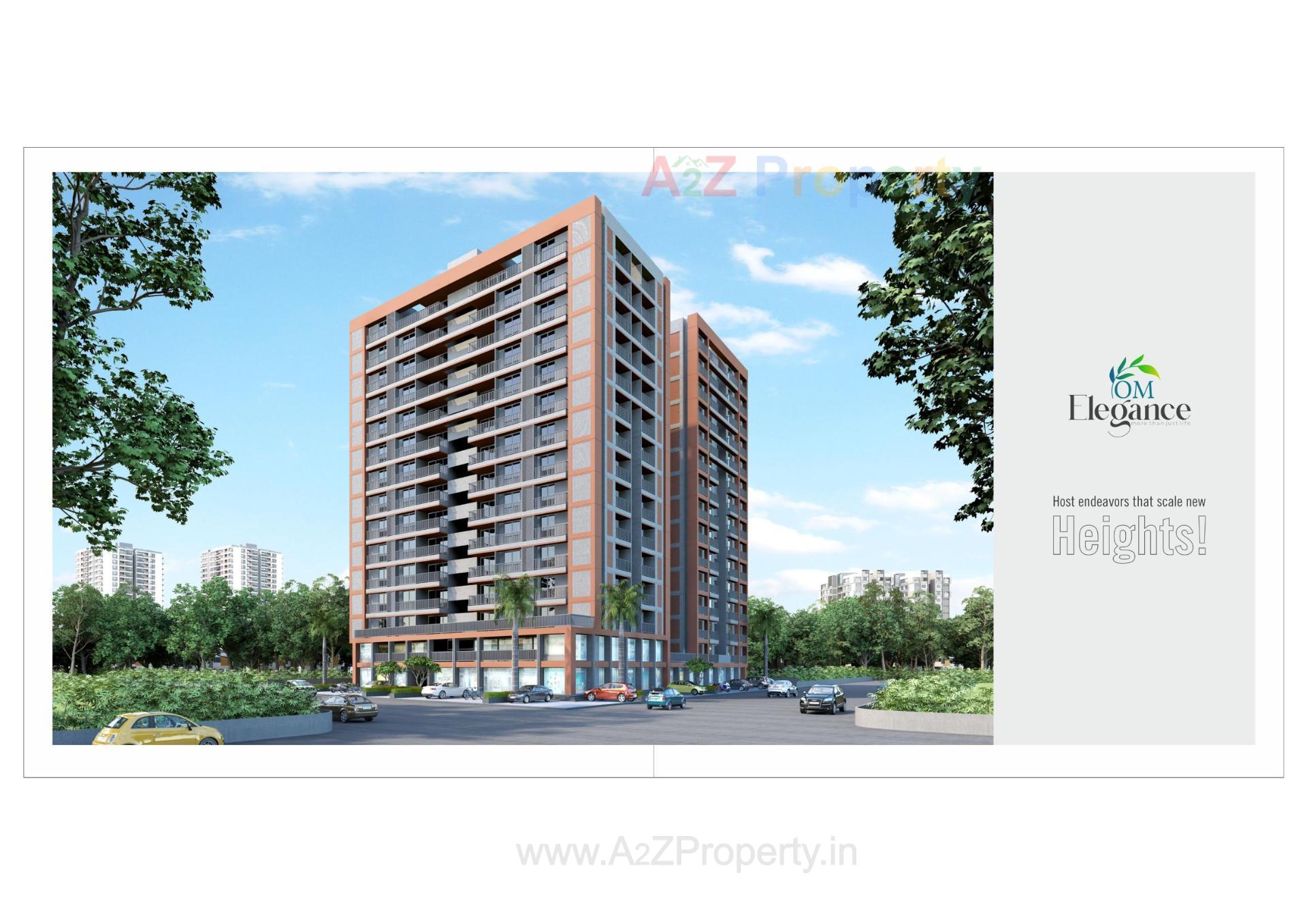 3D Elevation of real estate project Om Elegance located at Pethapur, Gandhinagar, Gujarat