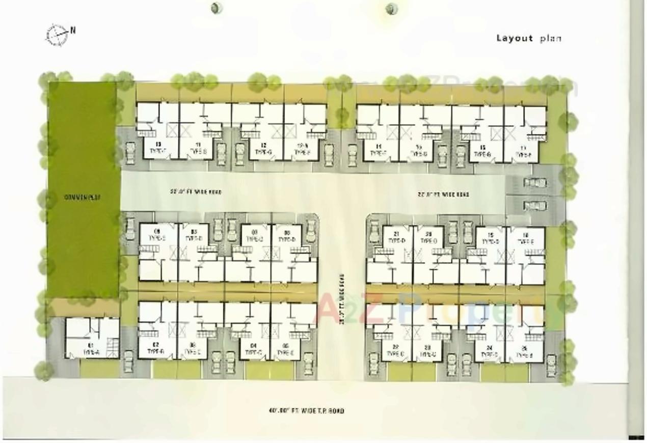 Layout of real estate project Om Residency located at Vavol, Gandhinagar, Gujarat