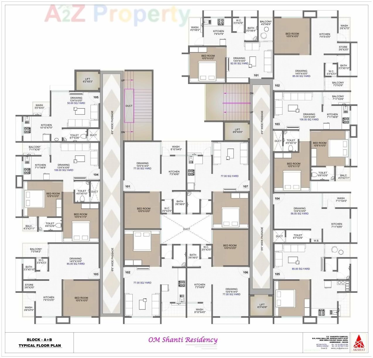 Layout of real estate project Om Shanti Residency located at Kalol, Gandhinagar, Gujarat