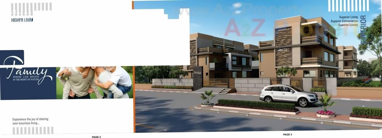 3D Elevation of real estate project Omkar Bunglows located at Raisan, Gandhinagar, Gujarat