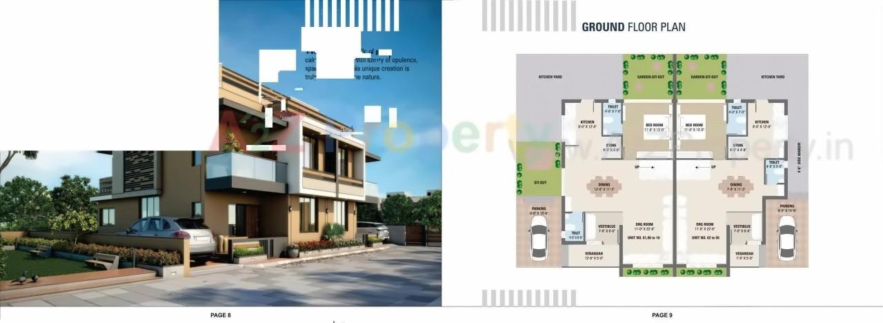 Layout of real estate project Omkar Bunglows located at Raisan, Gandhinagar, Gujarat