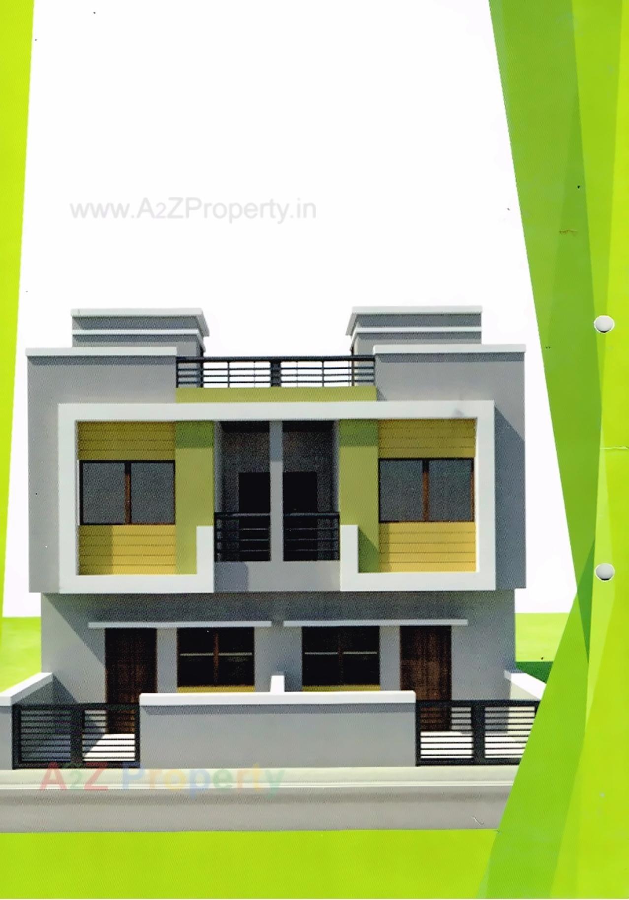 3D Elevation of real estate project Omkar Row House located at Kalol, Gandhinagar, Gujarat
