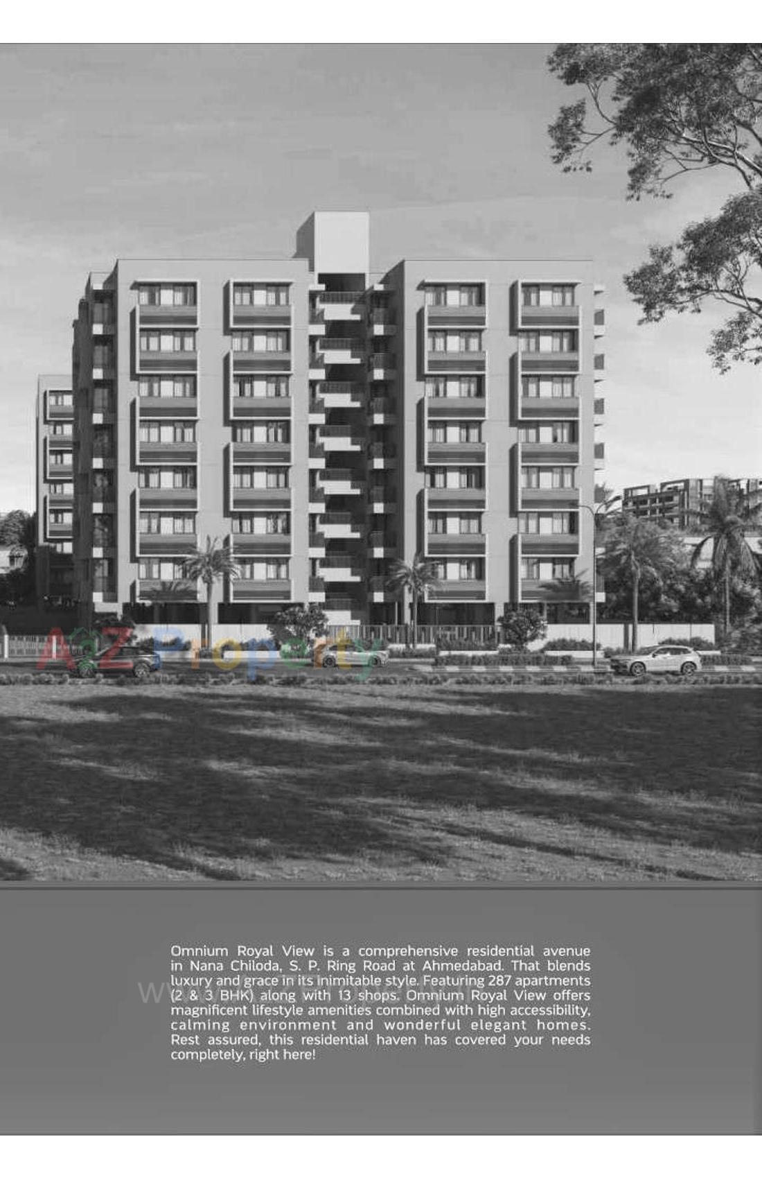 3D Elevation of real estate project Omnium Royal View located at Chiloda, Gandhinagar, Gujarat