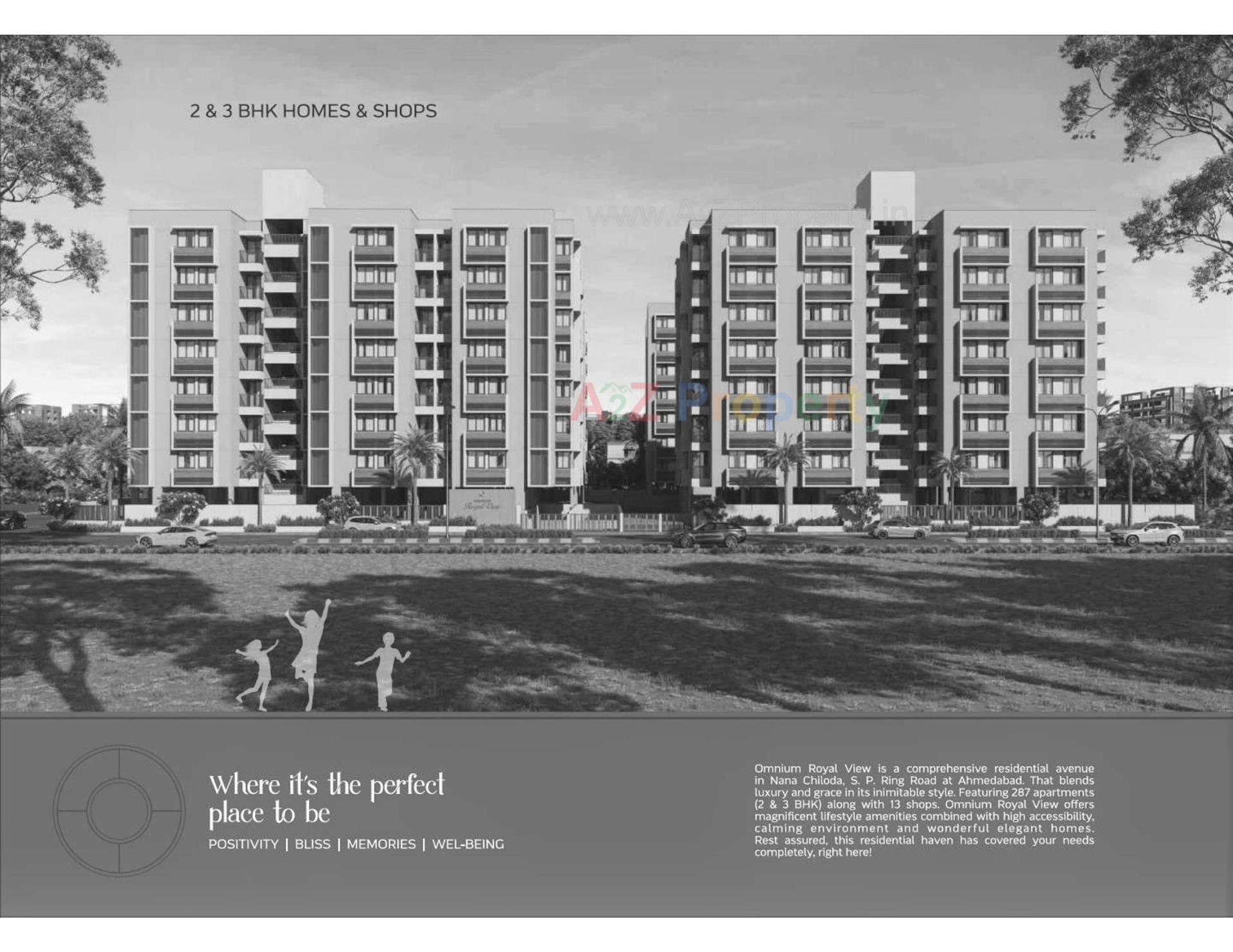 3D Elevation of real estate project Omnium Royal View located at Chiloda, Gandhinagar, Gujarat