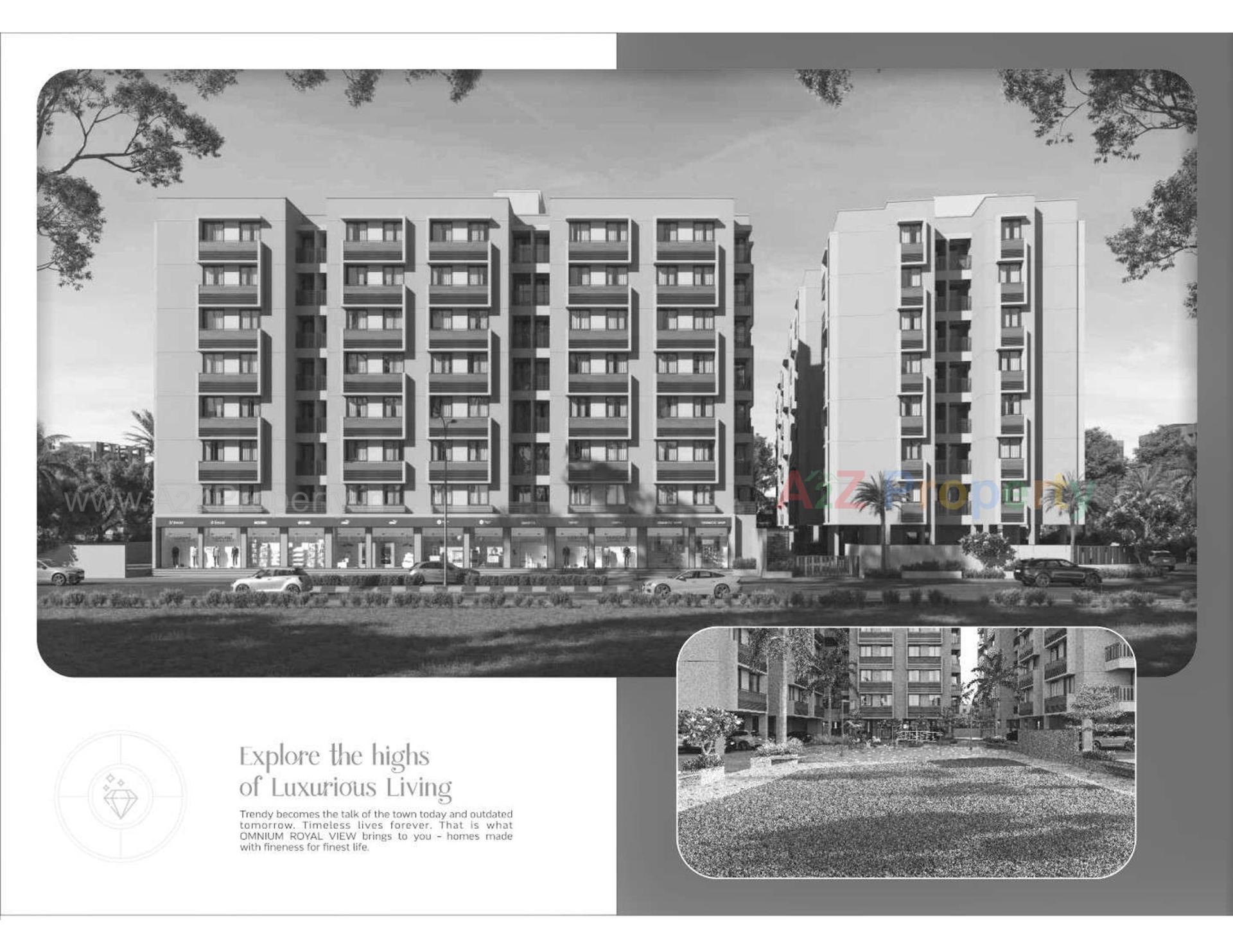 3D Elevation of real estate project Omnium Royal View located at Chiloda, Gandhinagar, Gujarat