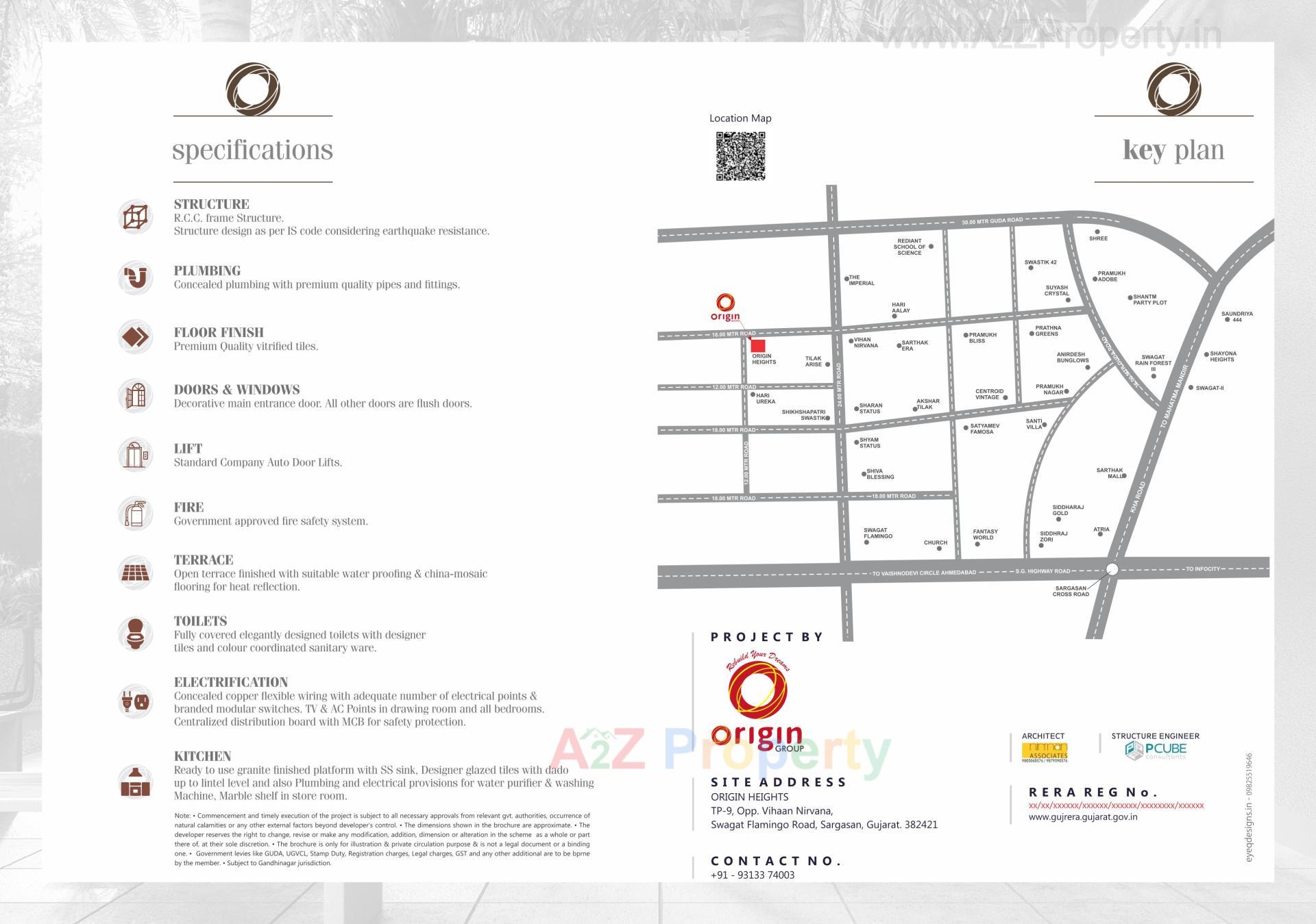  of real estate project Origin Heights located at Tarapur, Gandhinagar, Gujarat