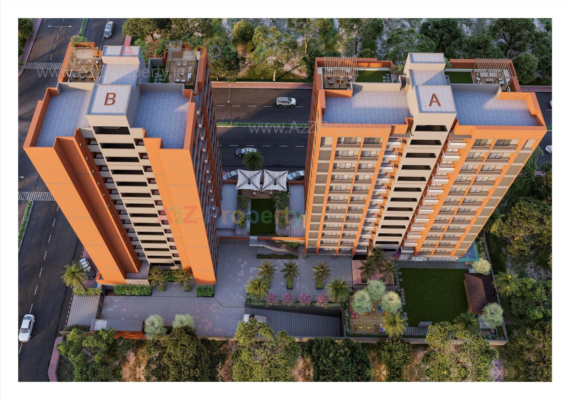 3D Elevation of real estate project Origin Heights located at Tarapur, Gandhinagar, Gujarat