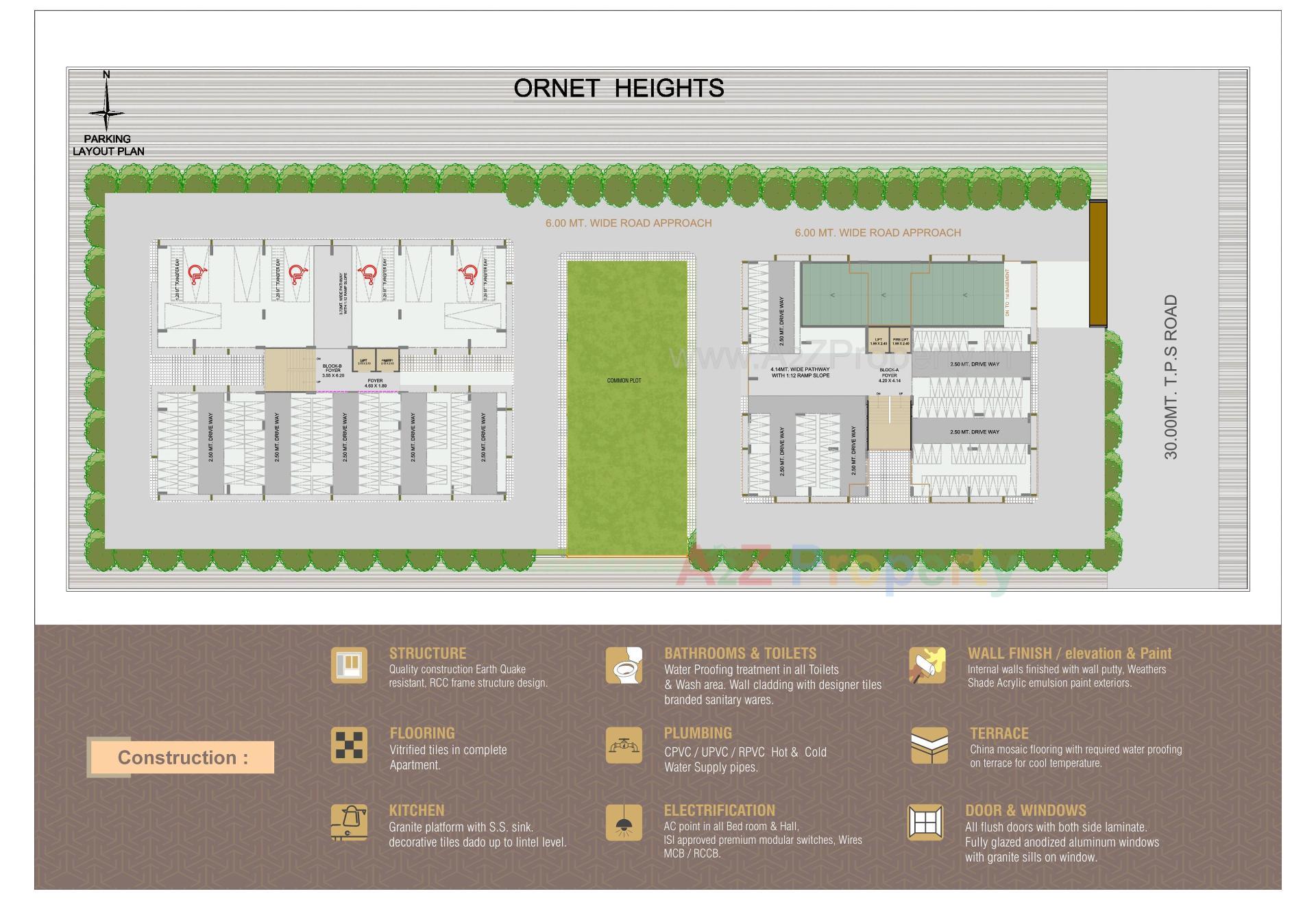 Layout of real estate project Ornet Heights located at Chiloda, Gandhinagar, Gujarat