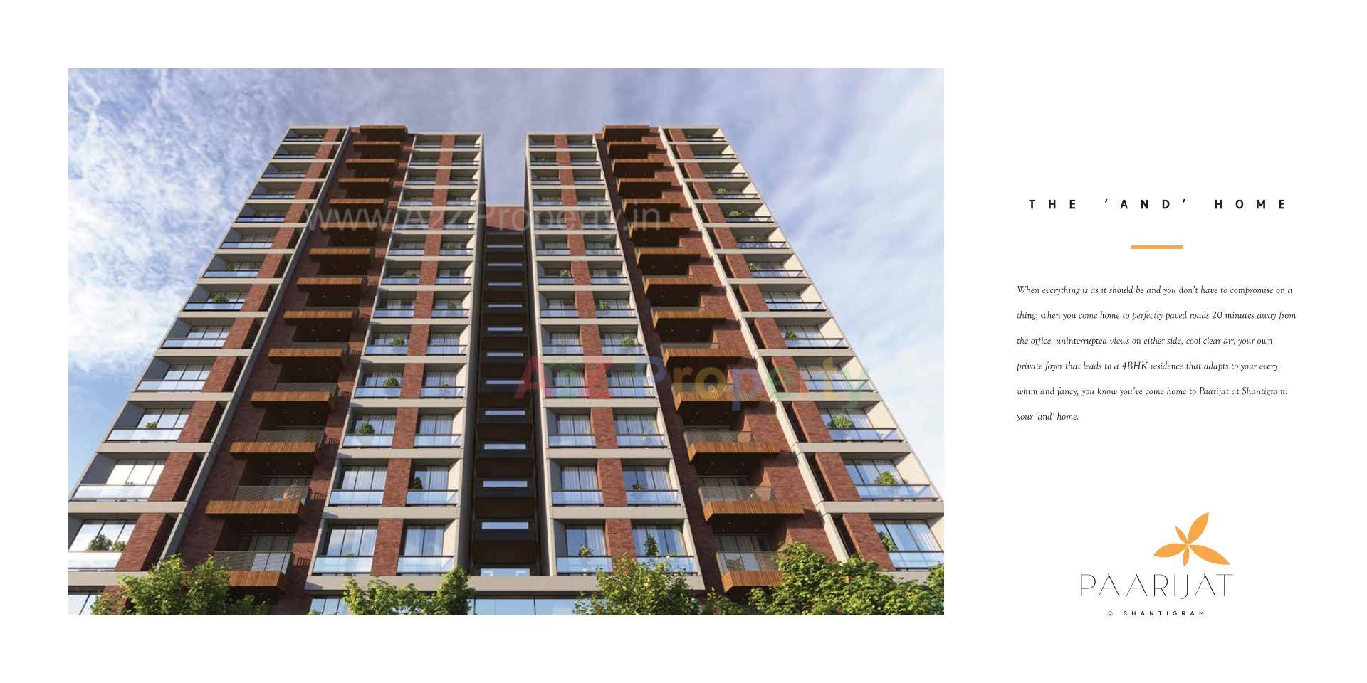 3D Elevation of real estate project Paarijat @ Shantigram located at Dantali, Gandhinagar, Gujarat