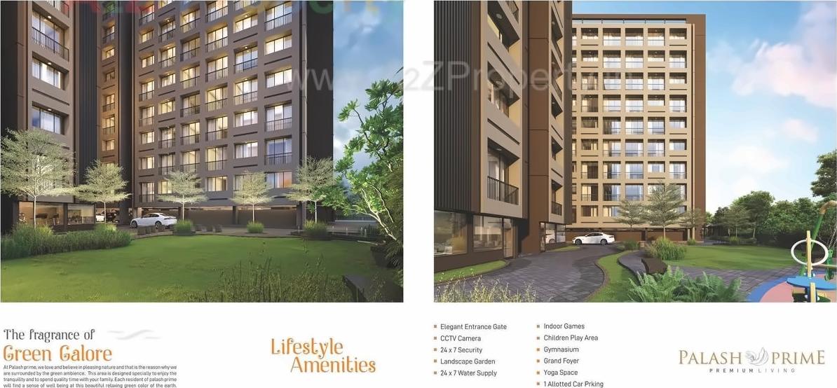 3D Elevation of real estate project Palash Prime located at Zundal, Gandhinagar, Gujarat