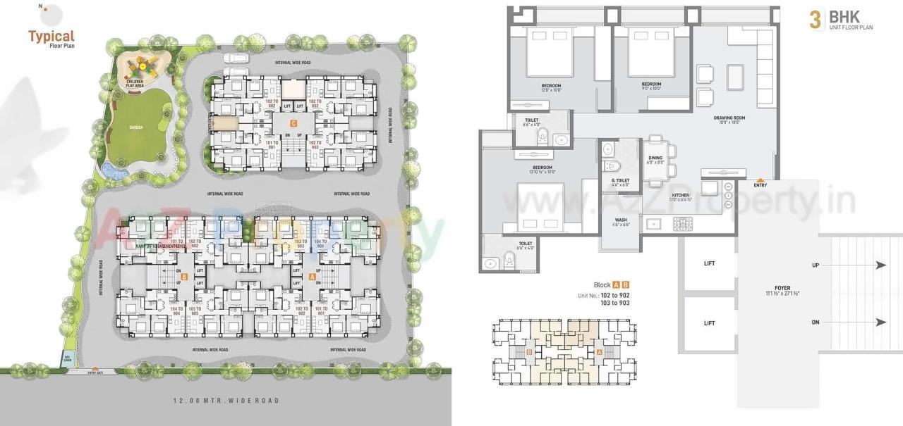 Layout of real estate project Palash Prime located at Zundal, Gandhinagar, Gujarat