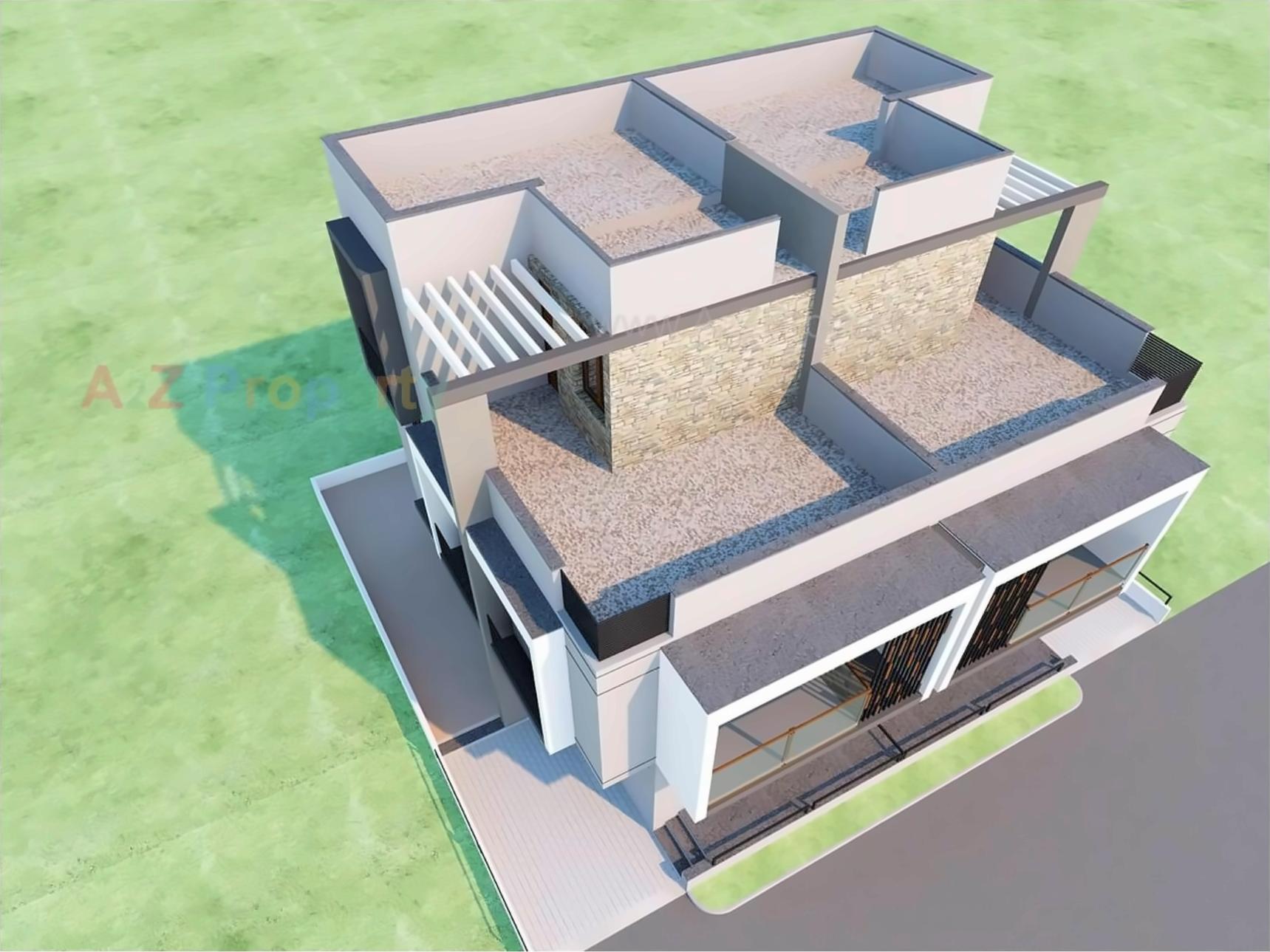 3D Elevation of real estate project Pancham Bunglows located at Koba, Gandhinagar, Gujarat
