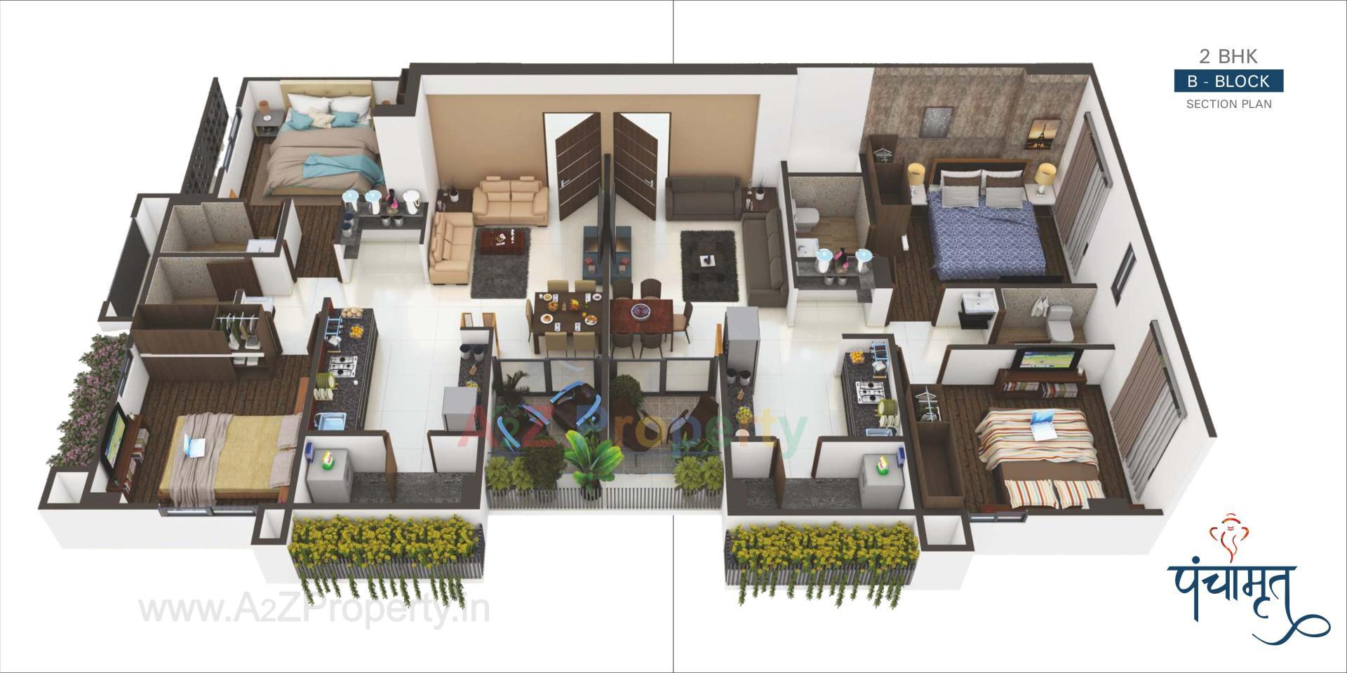 3D Elevation of real estate project Panchamrut located at Pethapur, Gandhinagar, Gujarat