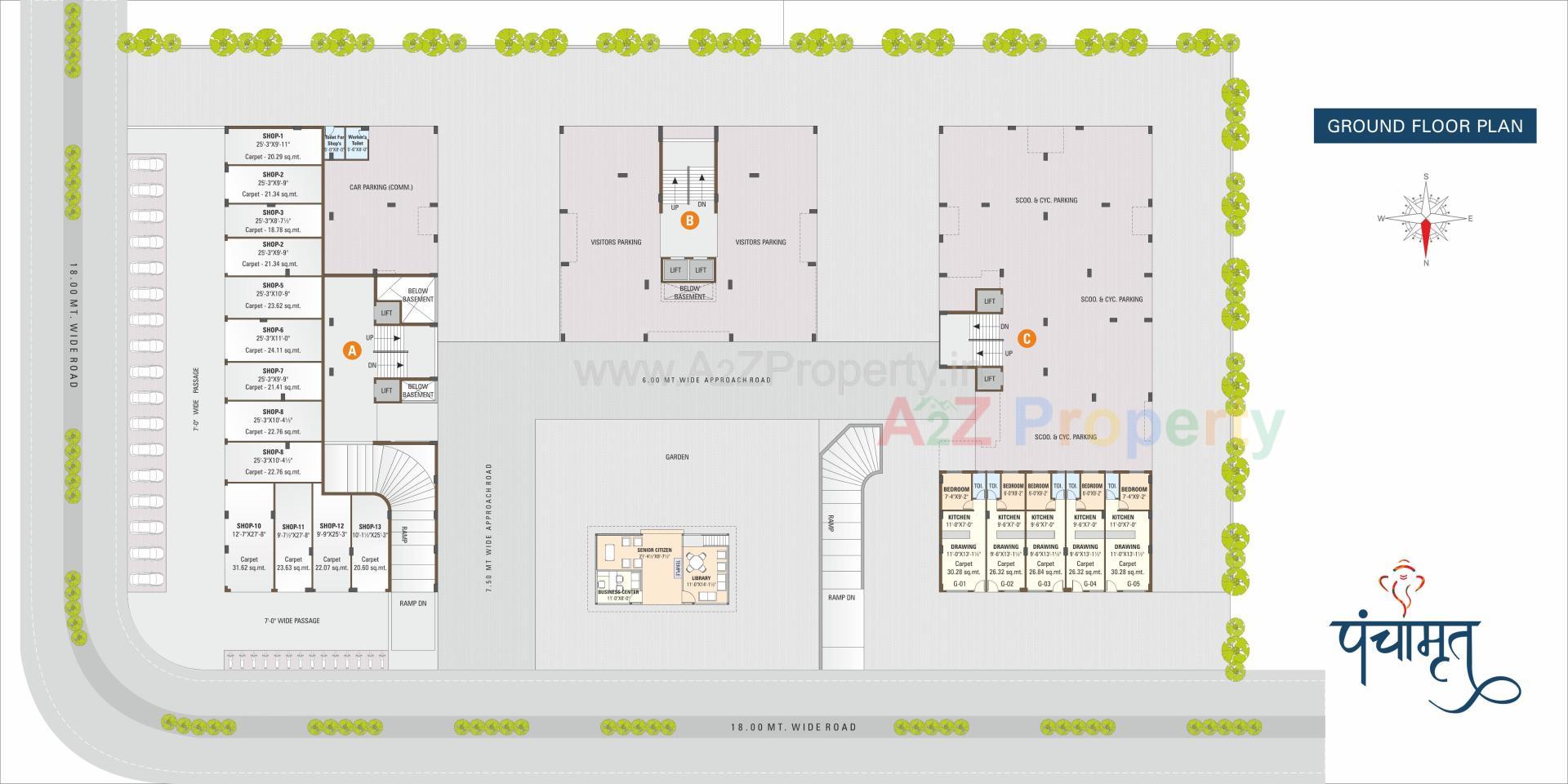 Layout of real estate project Panchamrut located at Pethapur, Gandhinagar, Gujarat