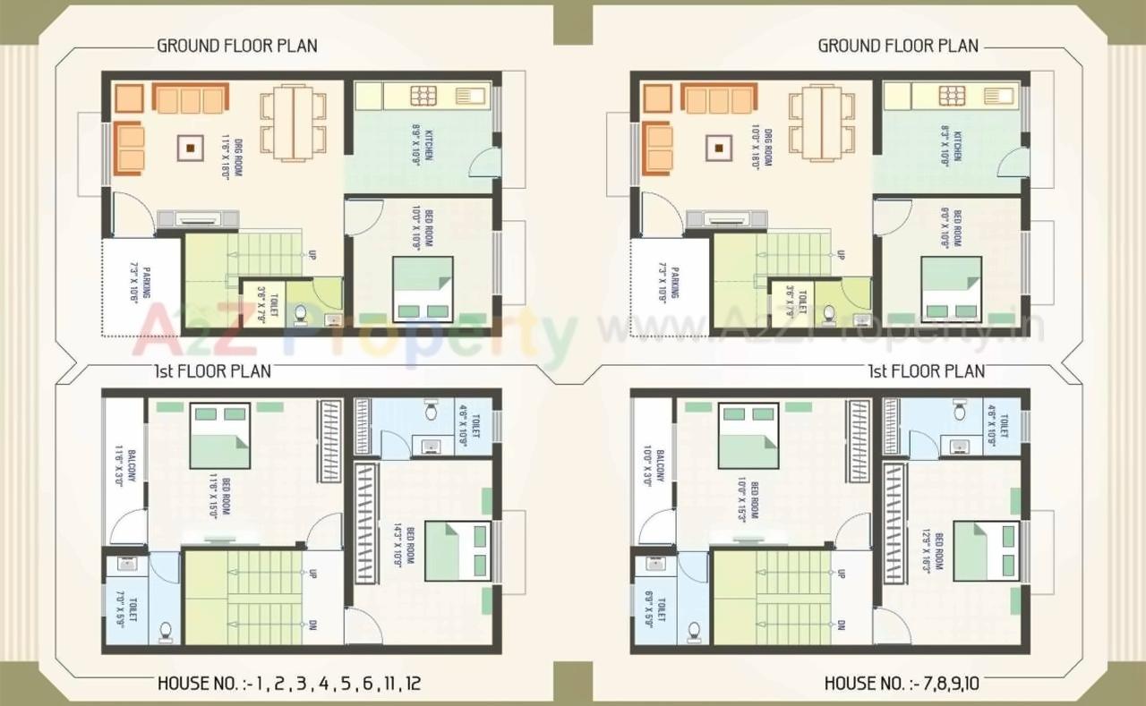 Layout of real estate project Panchkutir Bunglows located at Limbadiya, Gandhinagar, Gujarat