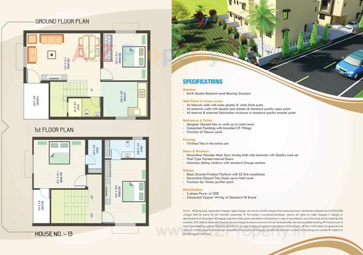 Layout of real estate project Panchkutir Bunglows located at Limbadiya, Gandhinagar, Gujarat