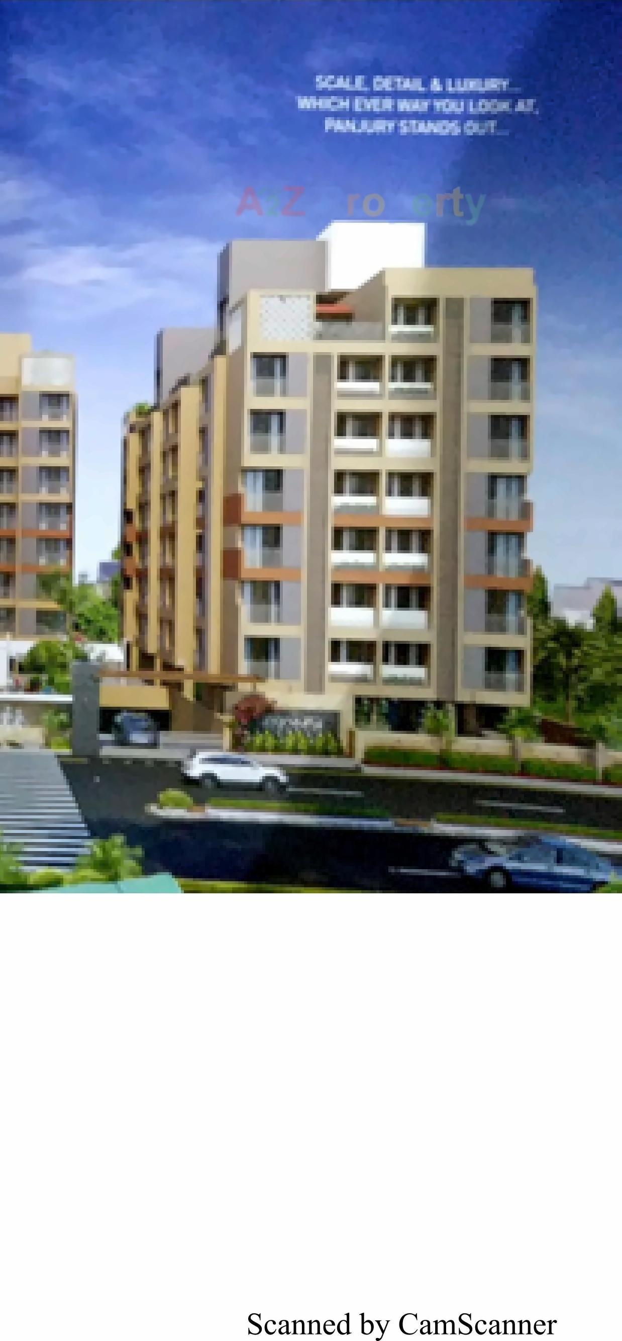 3D Elevation of real estate project Panjury Palace located at Vavol, Gandhinagar, Gujarat