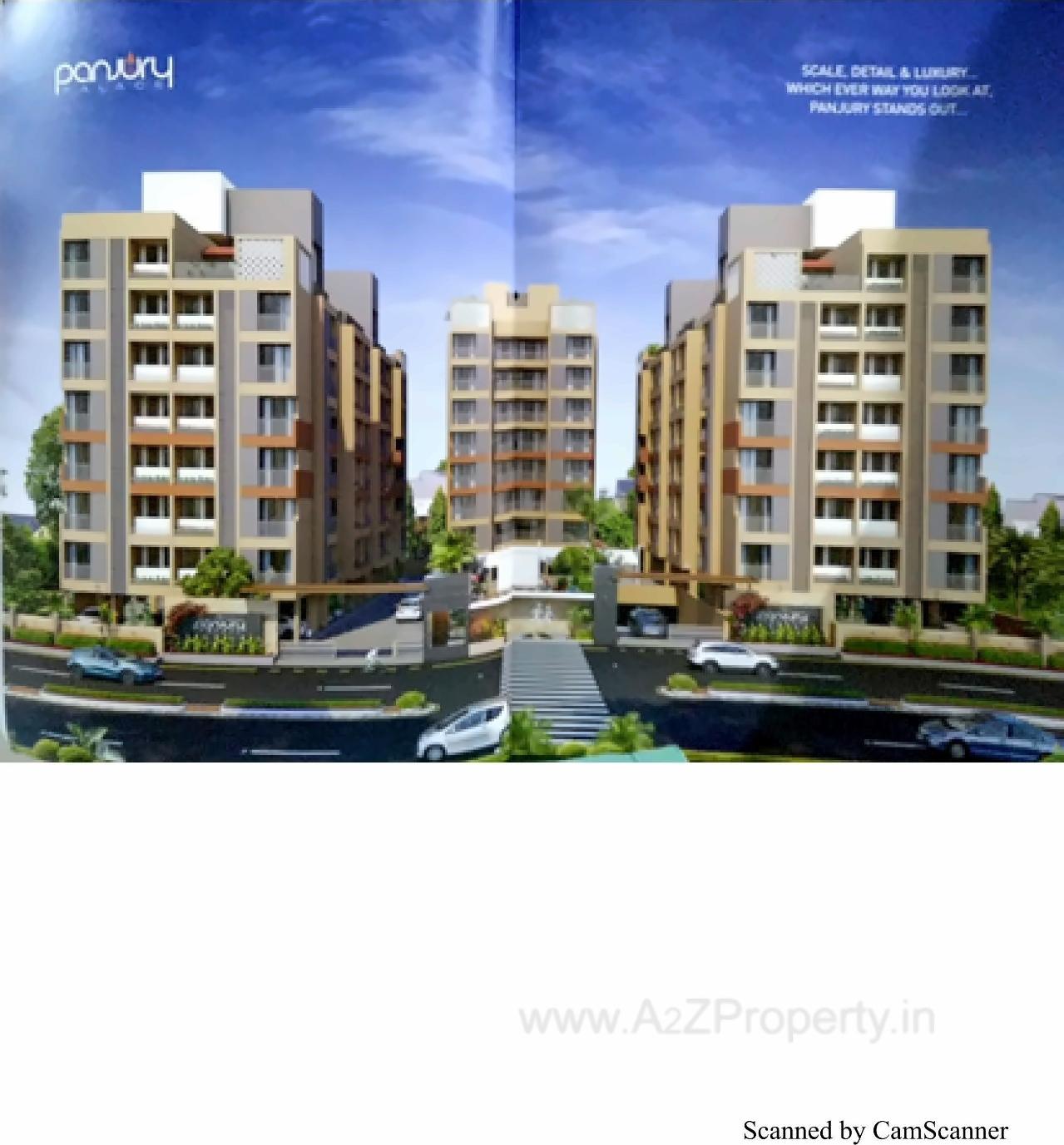 3D Elevation of real estate project Panjury Palace located at Vavol, Gandhinagar, Gujarat
