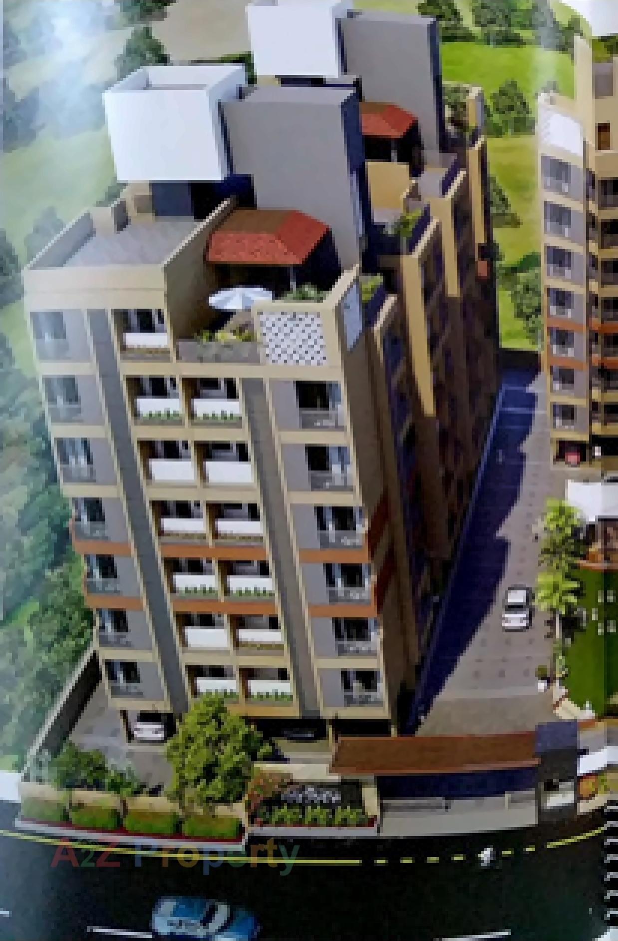 3D Elevation of real estate project Panjury Palace located at Vavol, Gandhinagar, Gujarat