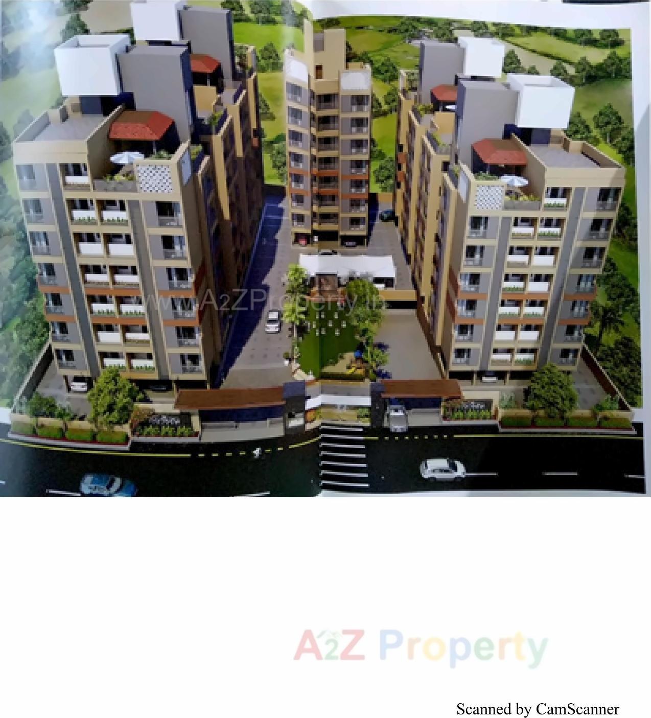 3D Elevation of real estate project Panjury Palace located at Vavol, Gandhinagar, Gujarat
