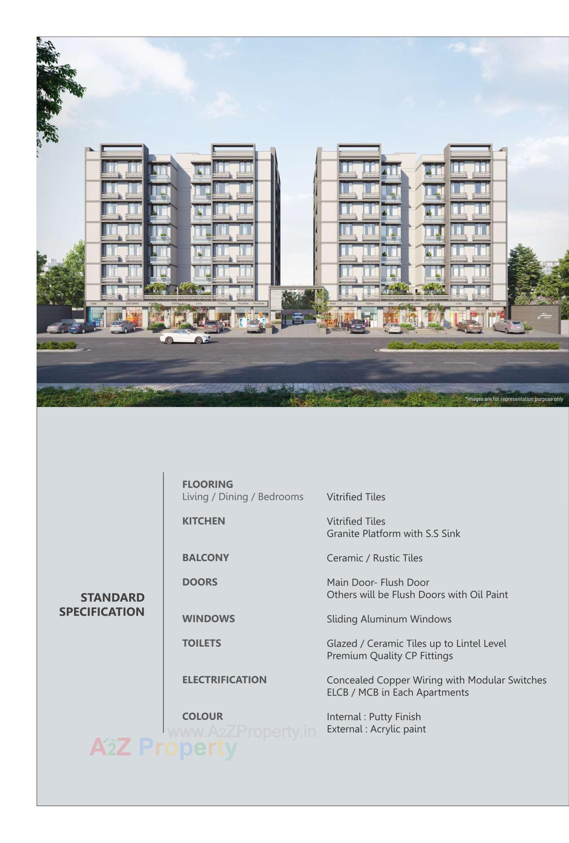 3D Elevation of real estate project Paras Residency located at Nana-chiloda, Gandhinagar, Gujarat