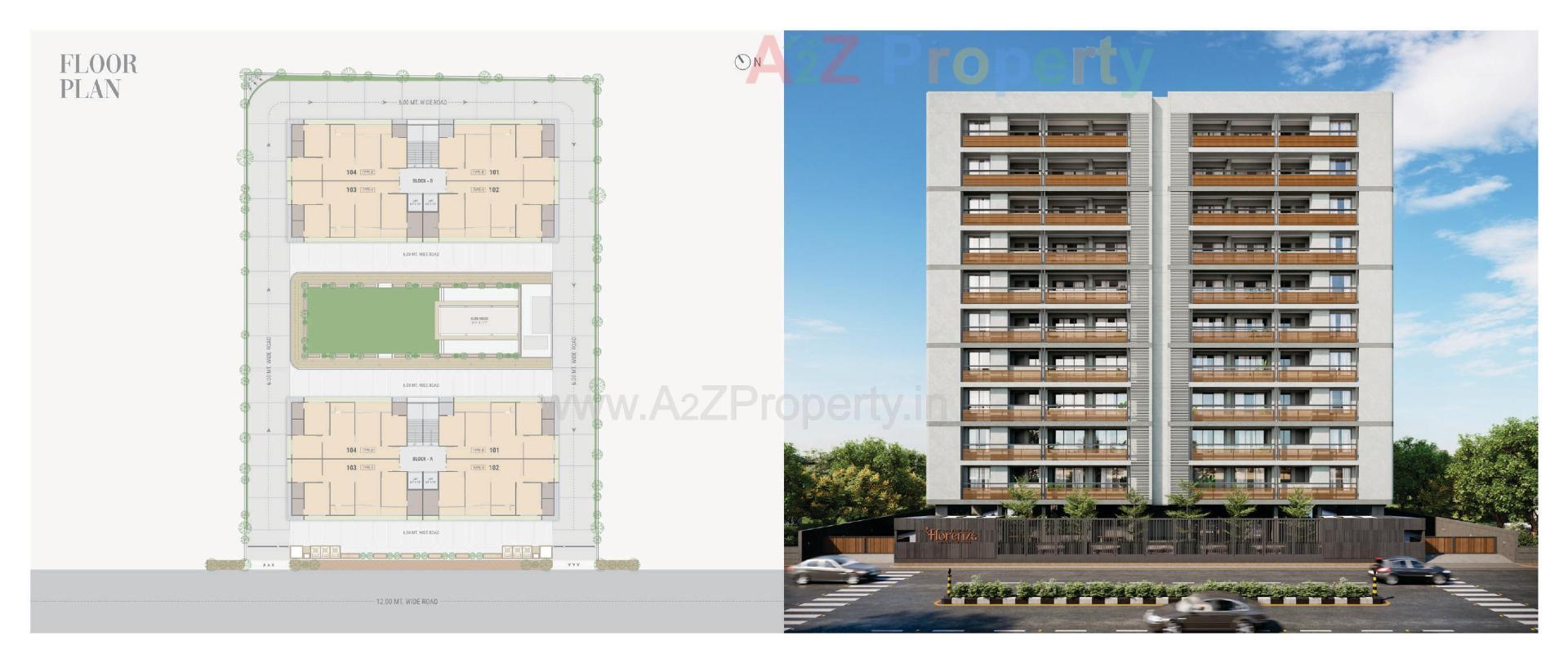 3D Elevation of real estate project Parishram Florenza located at Khoraj, Gandhinagar, Gujarat