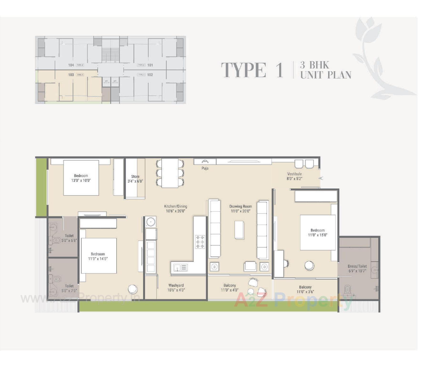 Layout of real estate project Parishram Florenza located at Khoraj, Gandhinagar, Gujarat