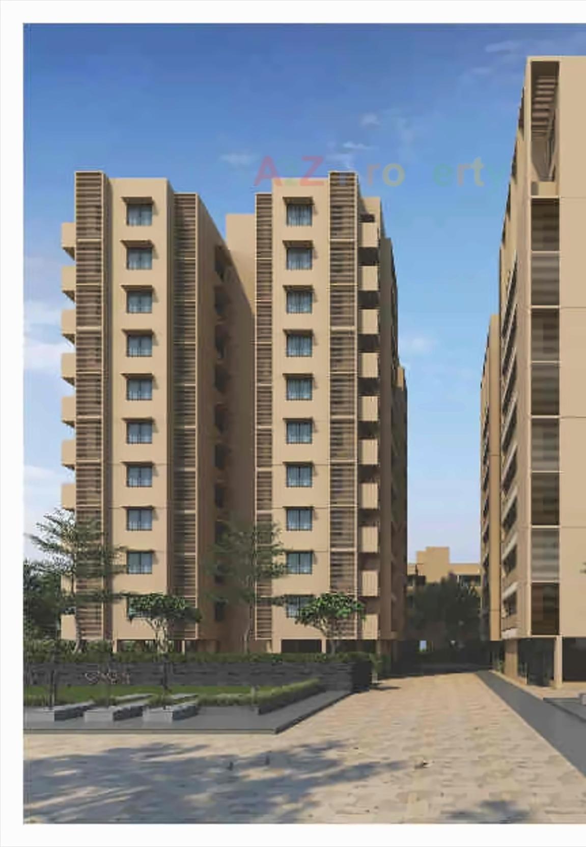3D Elevation of real estate project Parmukh Abode located at Vasna-hadmatiya, Gandhinagar, Gujarat