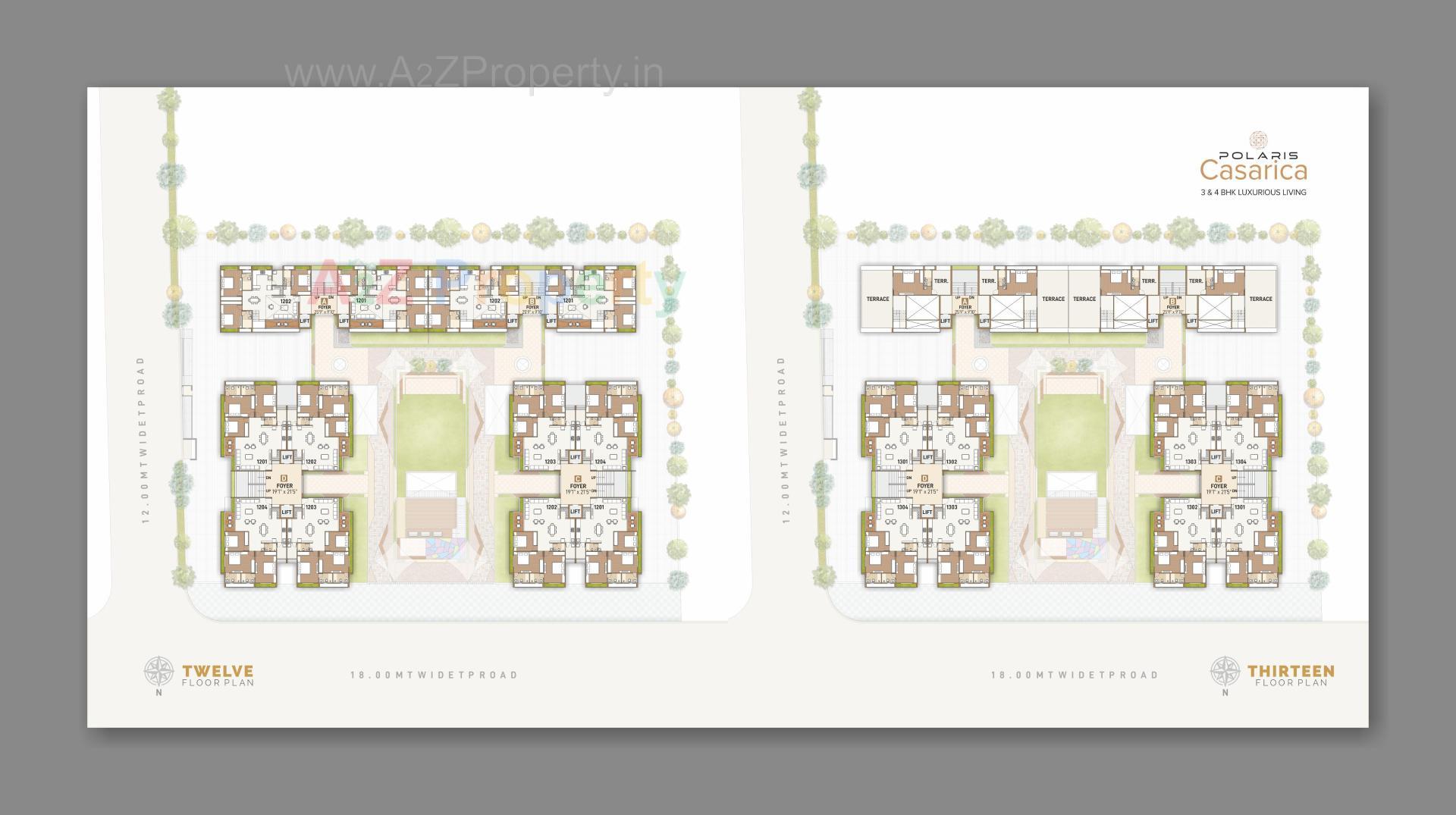 Layout of real estate project Polaris Casarica located at Sargasan, Gandhinagar, Gujarat