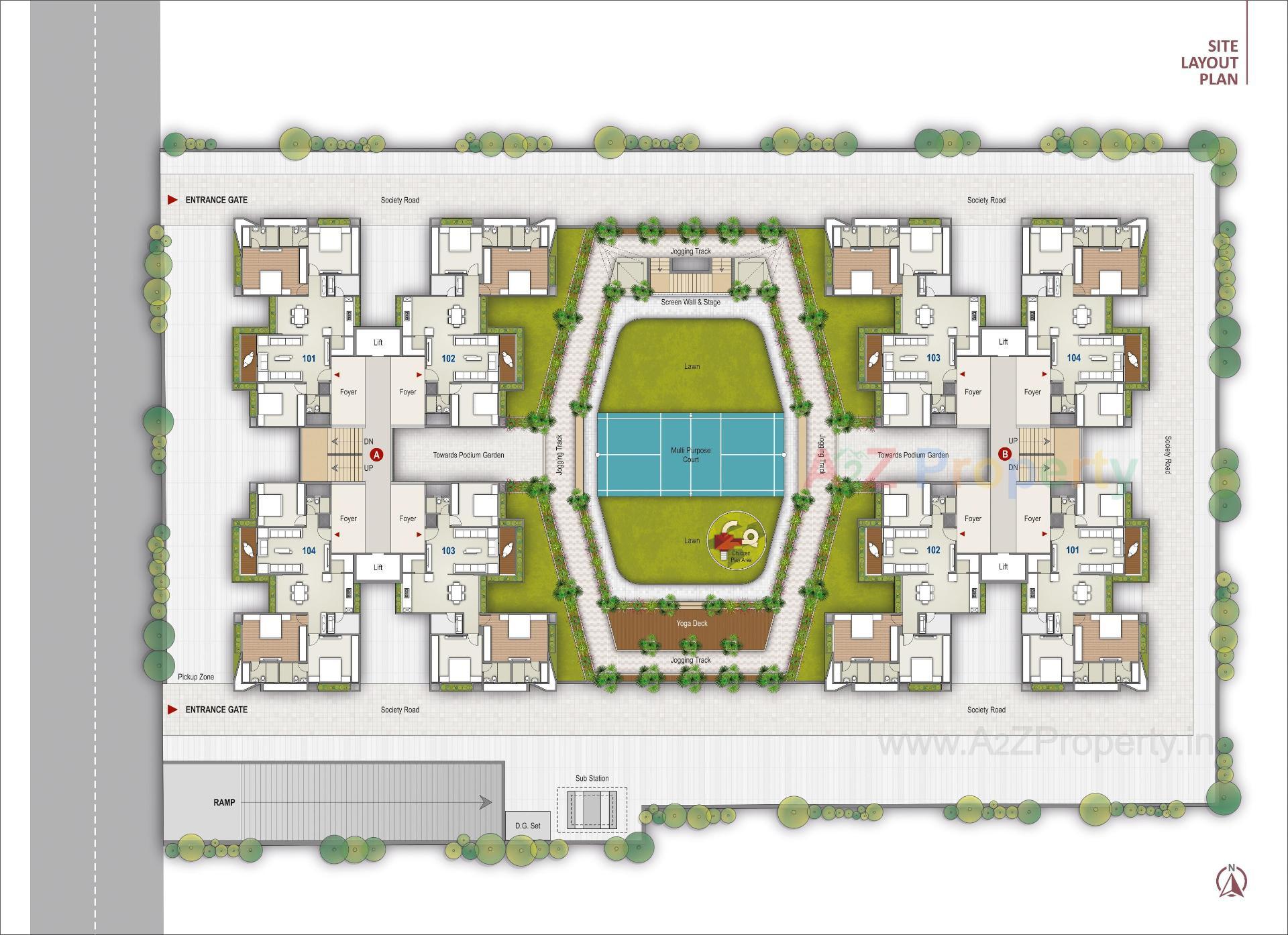 Layout of real estate project Polaris Celestia located at Koteshwar, Gandhinagar, Gujarat