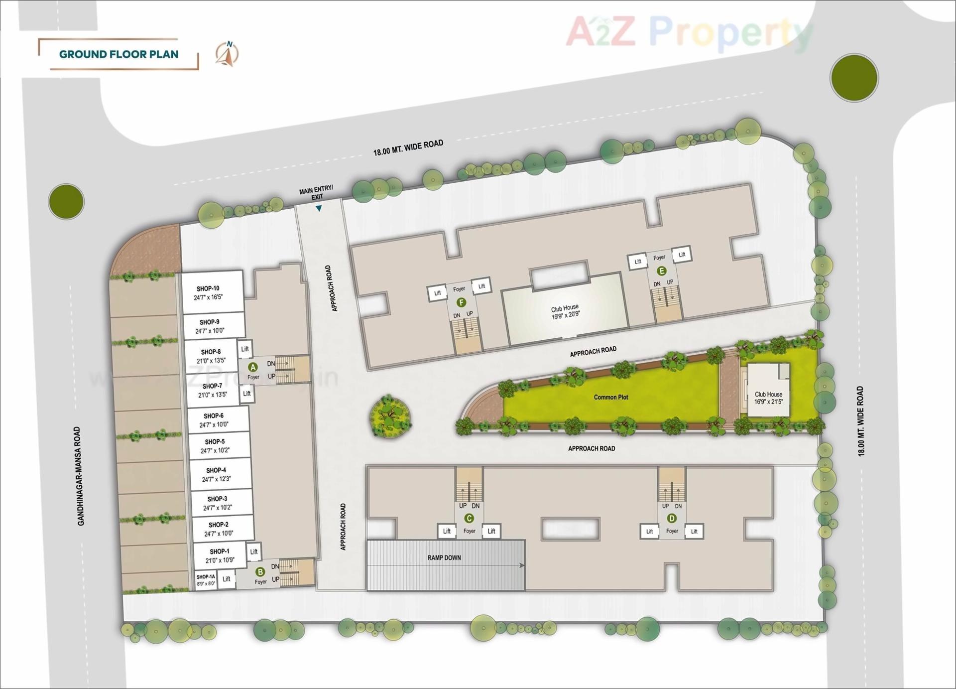 Layout of real estate project Polaris Elina located at Randheja, Gandhinagar, Gujarat