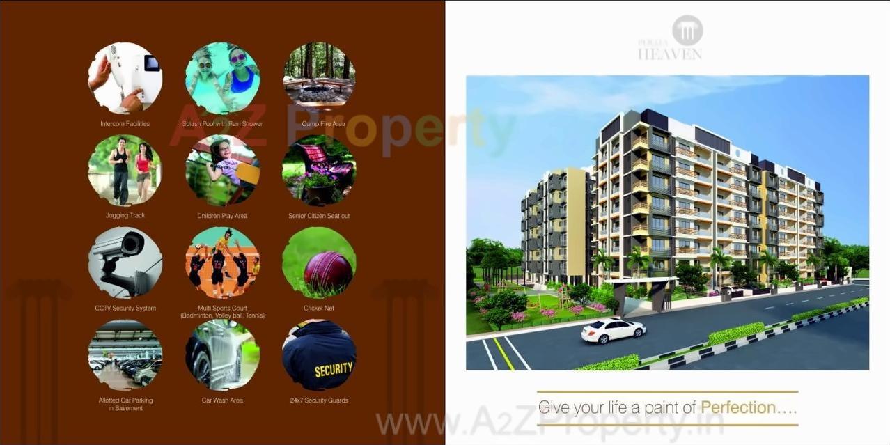 3D Elevation of real estate project Pooja Heaven located at Dehgam, Gandhinagar, Gujarat