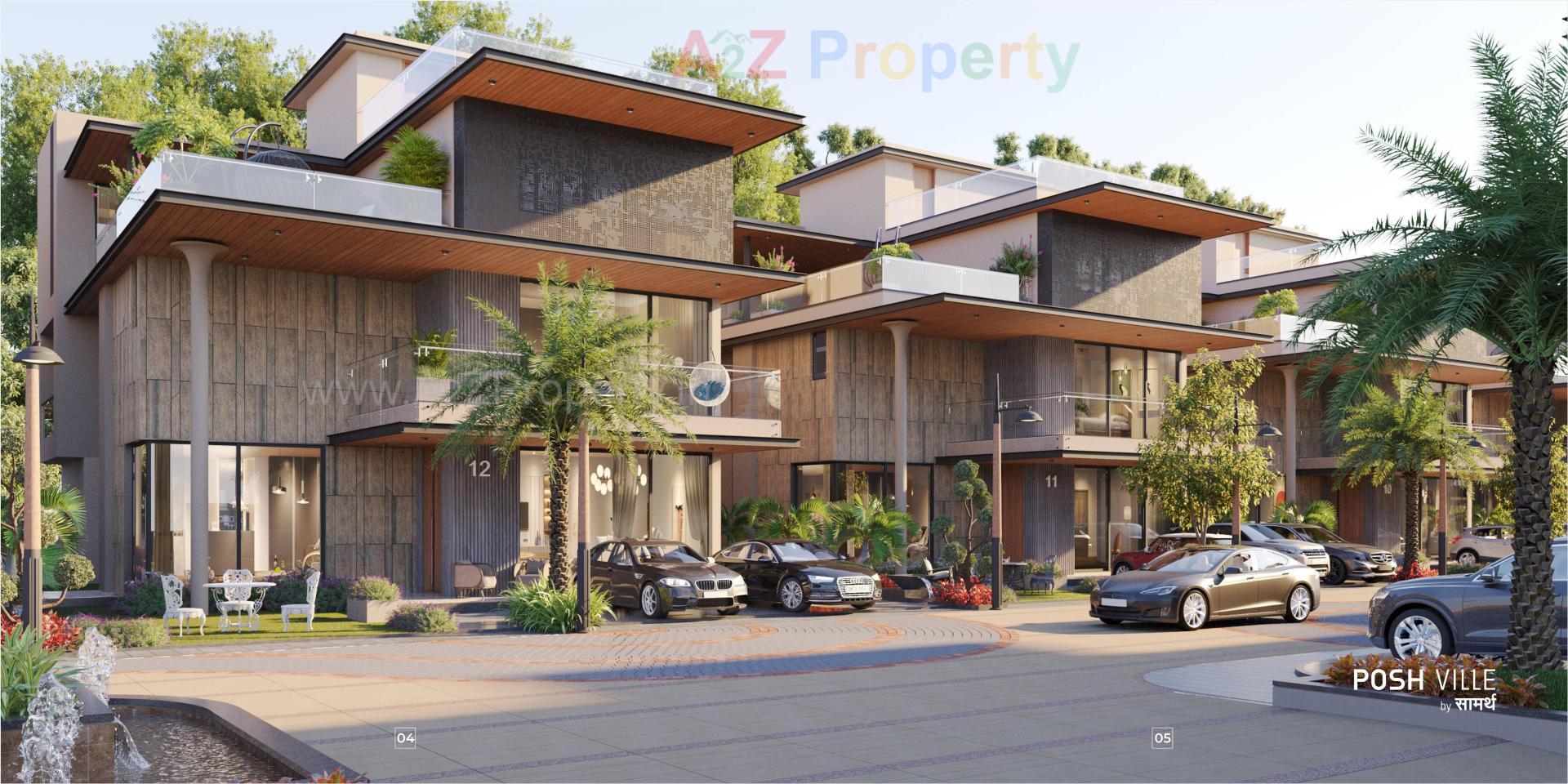 3D Elevation of real estate project Posh Ville By Saamarth located at Raysan, Gandhinagar, Gujarat