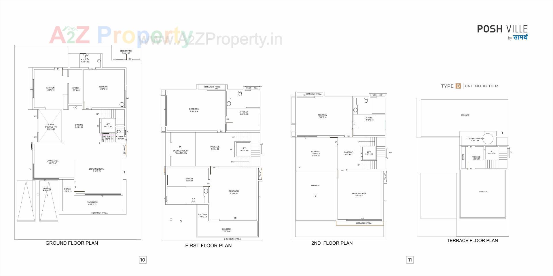 Layout of real estate project Posh Ville By Saamarth located at Raysan, Gandhinagar, Gujarat
