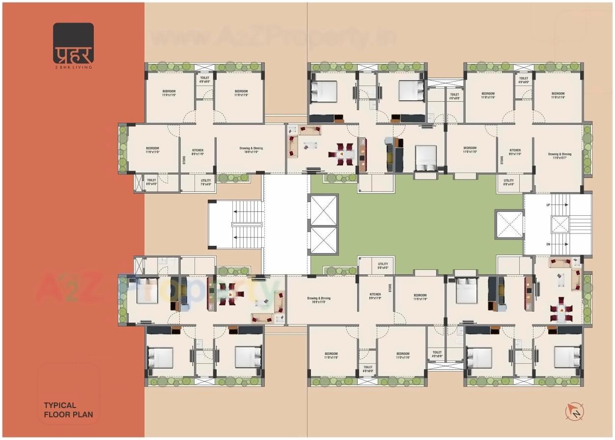 Layout of real estate project Prahar Living located at Gandhinagar, Gandhinagar, Gujarat