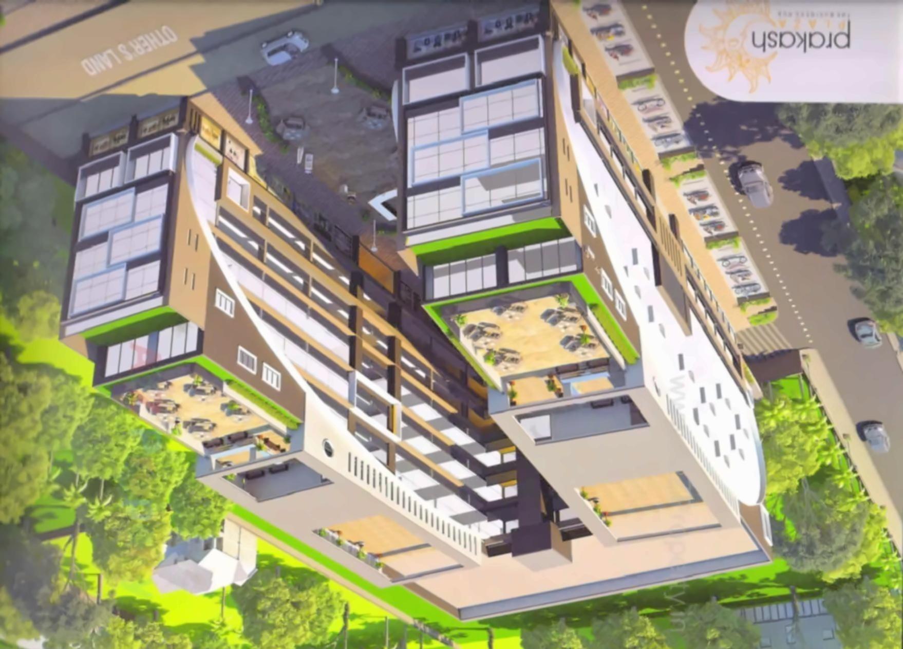 3D Elevation of real estate project Prakash Plaza located at Kalol, Gandhinagar, Gujarat