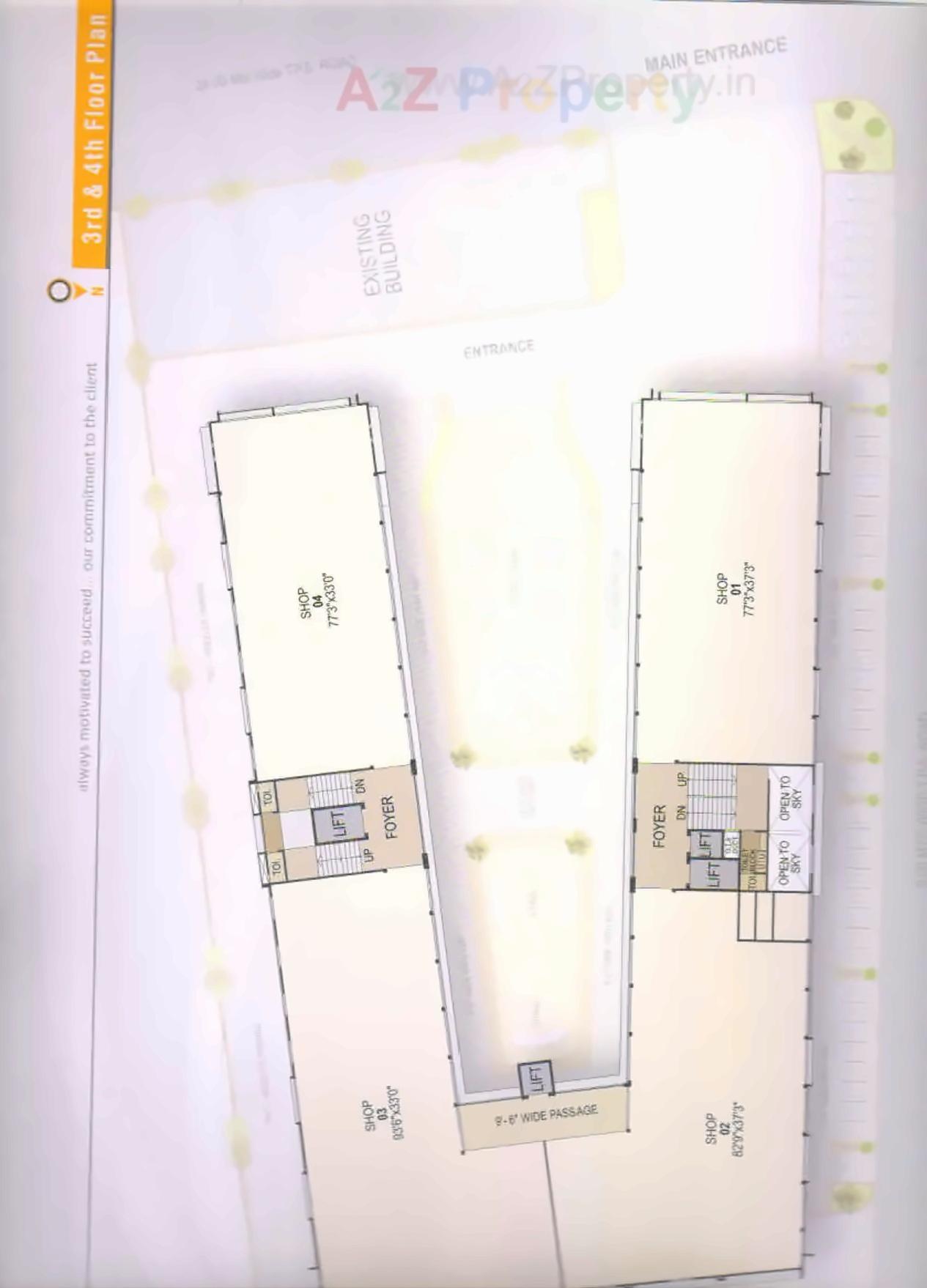 Layout of real estate project Prakash Plaza located at Kalol, Gandhinagar, Gujarat